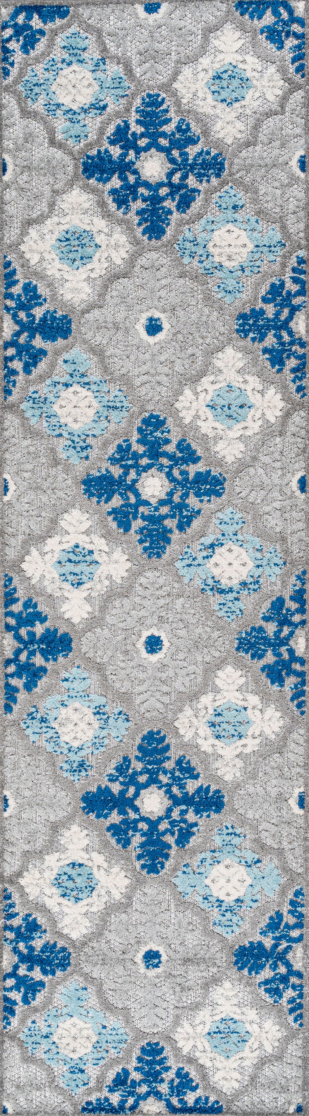Cassis Ornate Ogee Trellis High-Low Indoor/Outdoor Area Rug