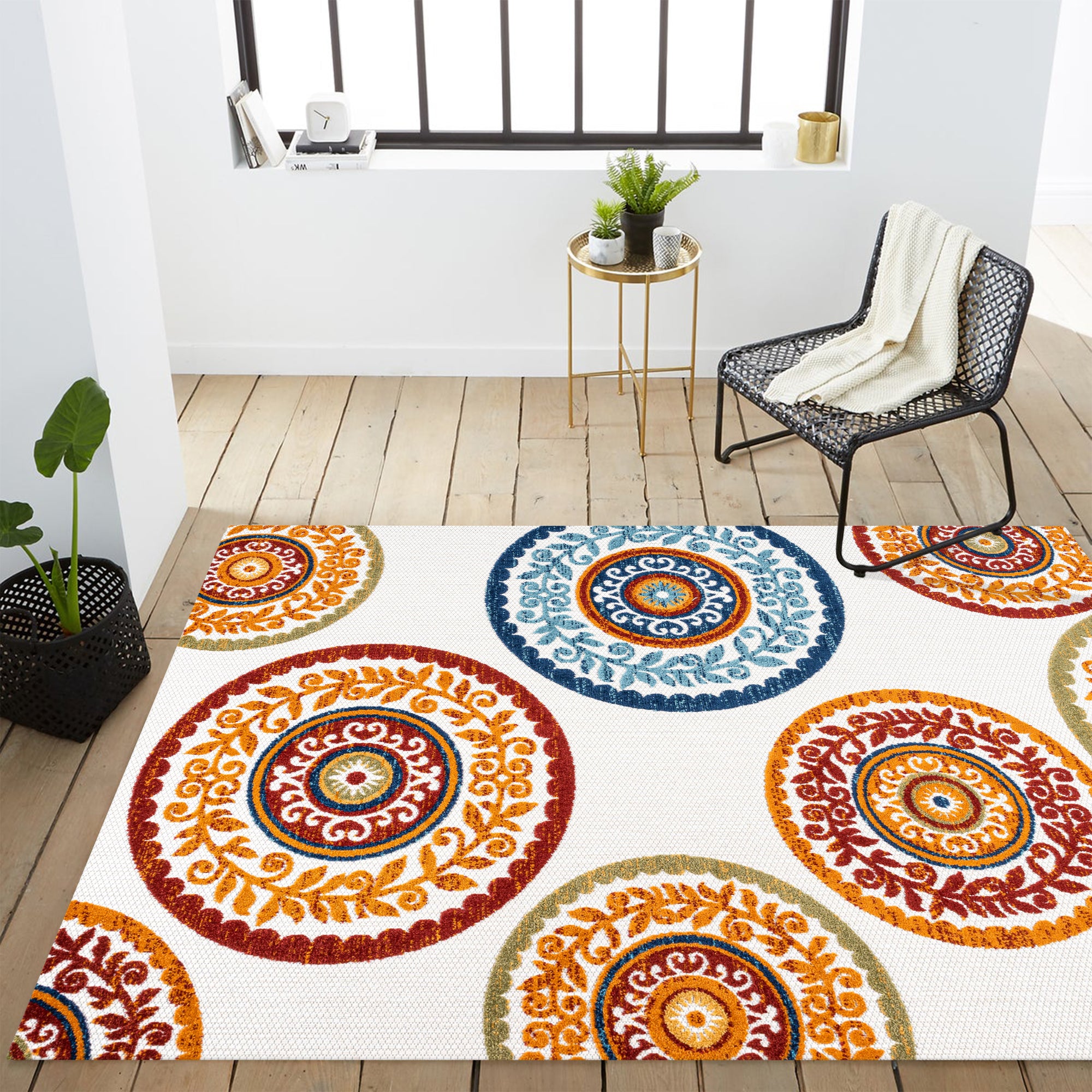 Circus Medallion High-Low Indoor/Outdoor Area Rug