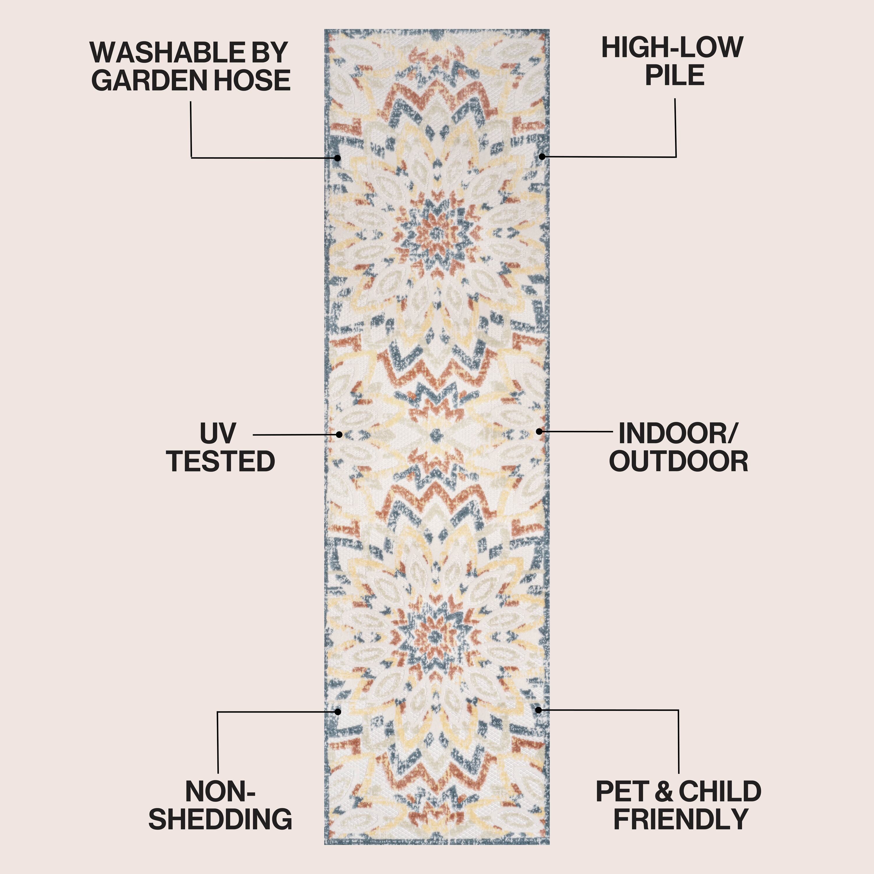 Flora Abstract Bold Mandala II Indoor/Outdoor Rug