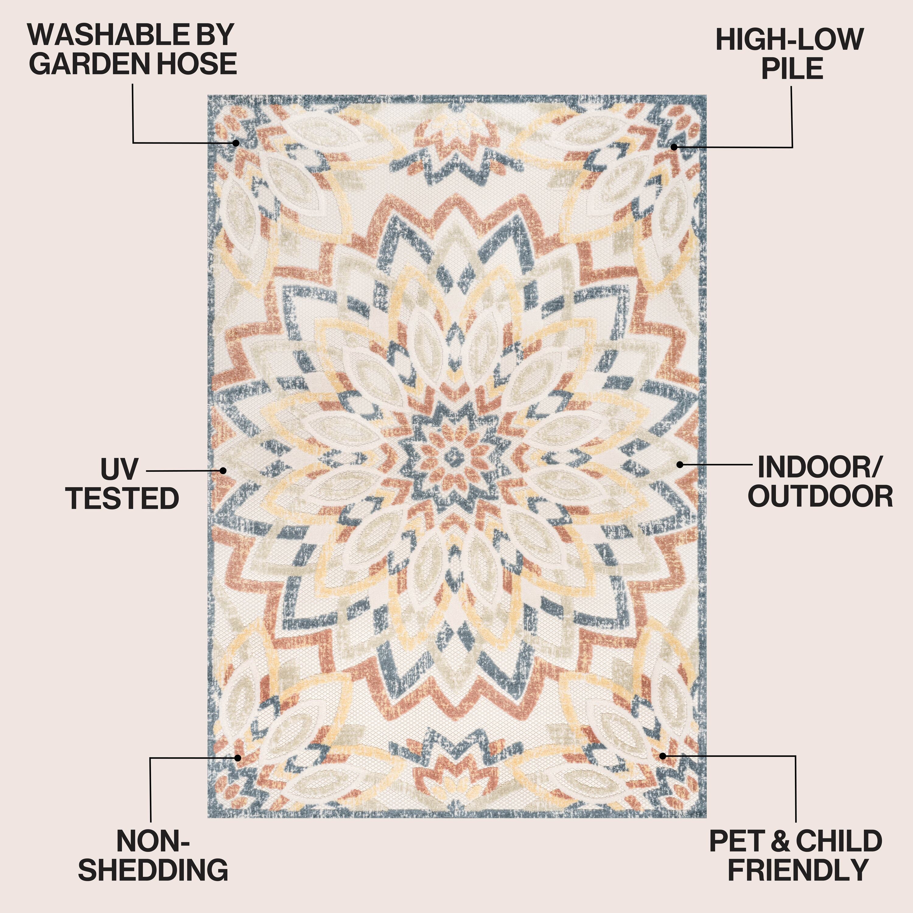 Flora Abstract Bold Mandala II Indoor/Outdoor Rug