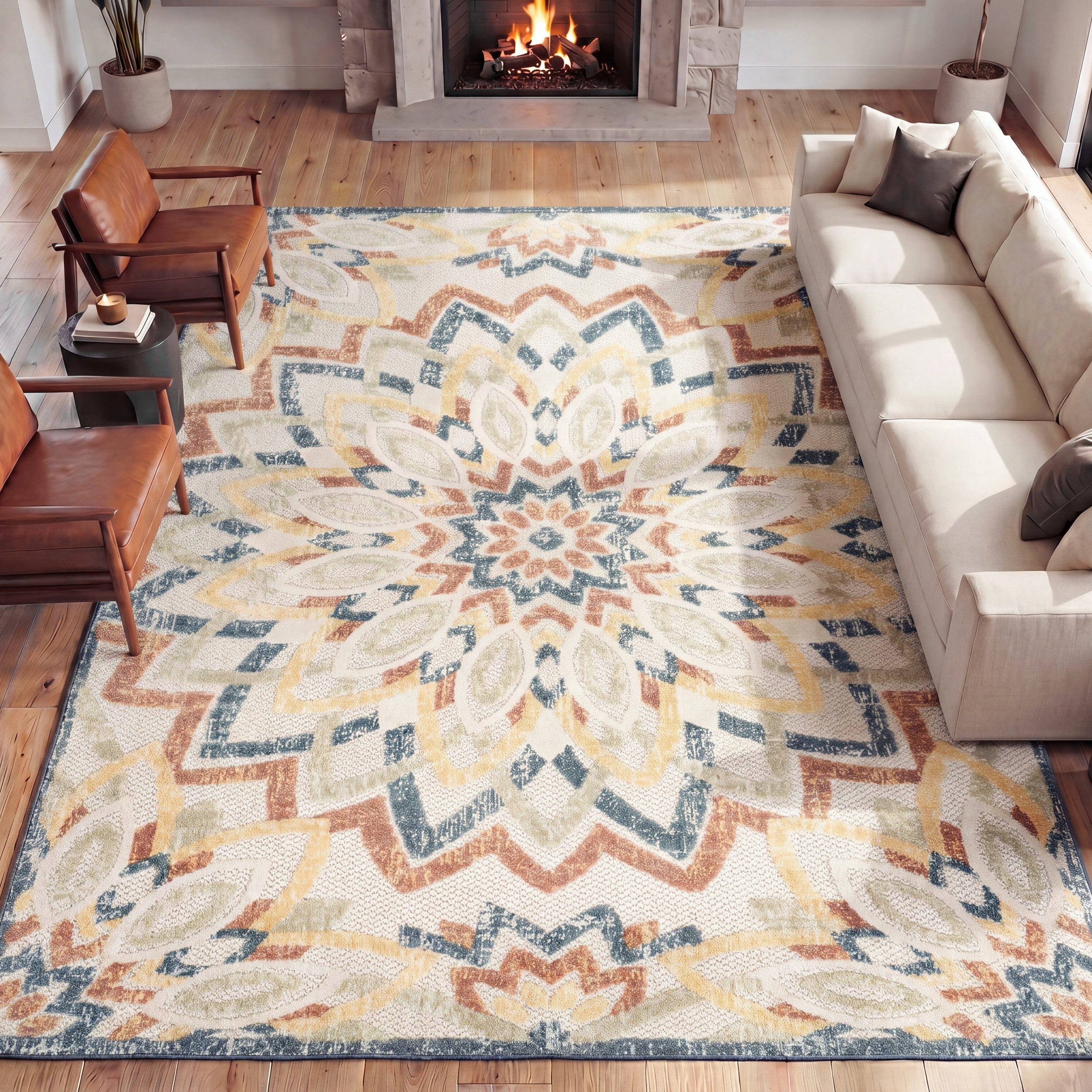 Flora Abstract Bold Mandala II Indoor/Outdoor Rug