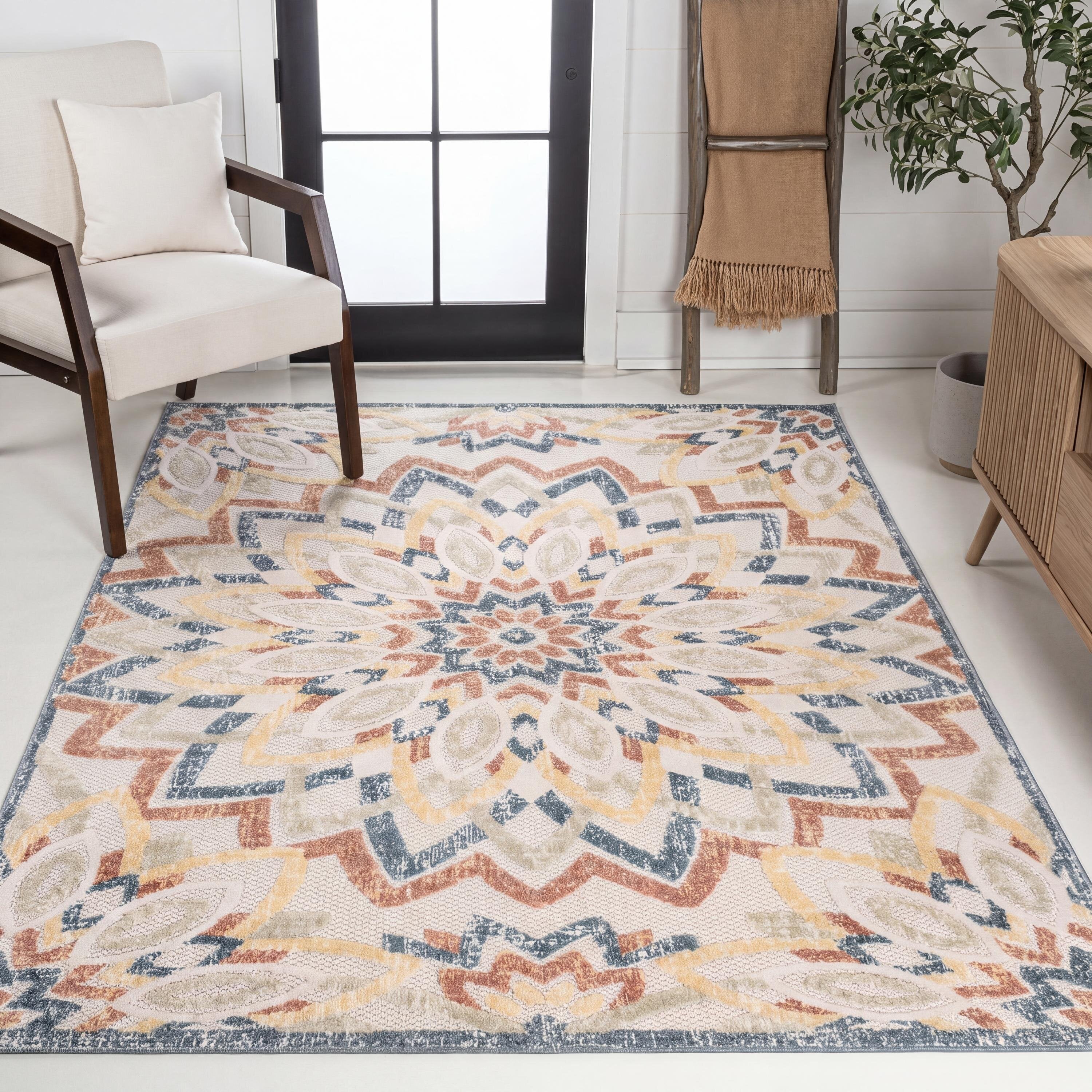 Flora Abstract Bold Mandala II Indoor/Outdoor Rug