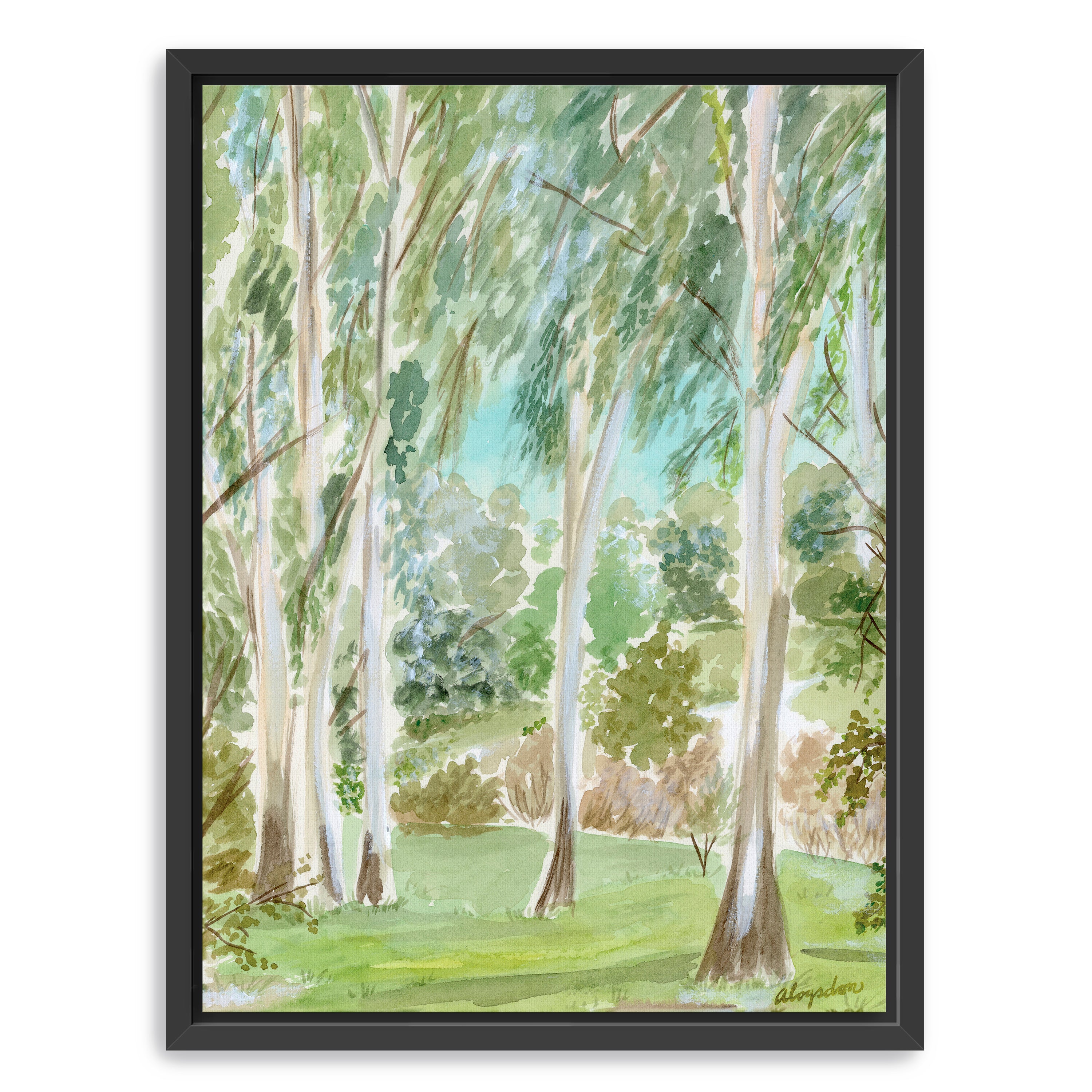 Watercolor Ojai Eucalyptus Canvas Giclee
