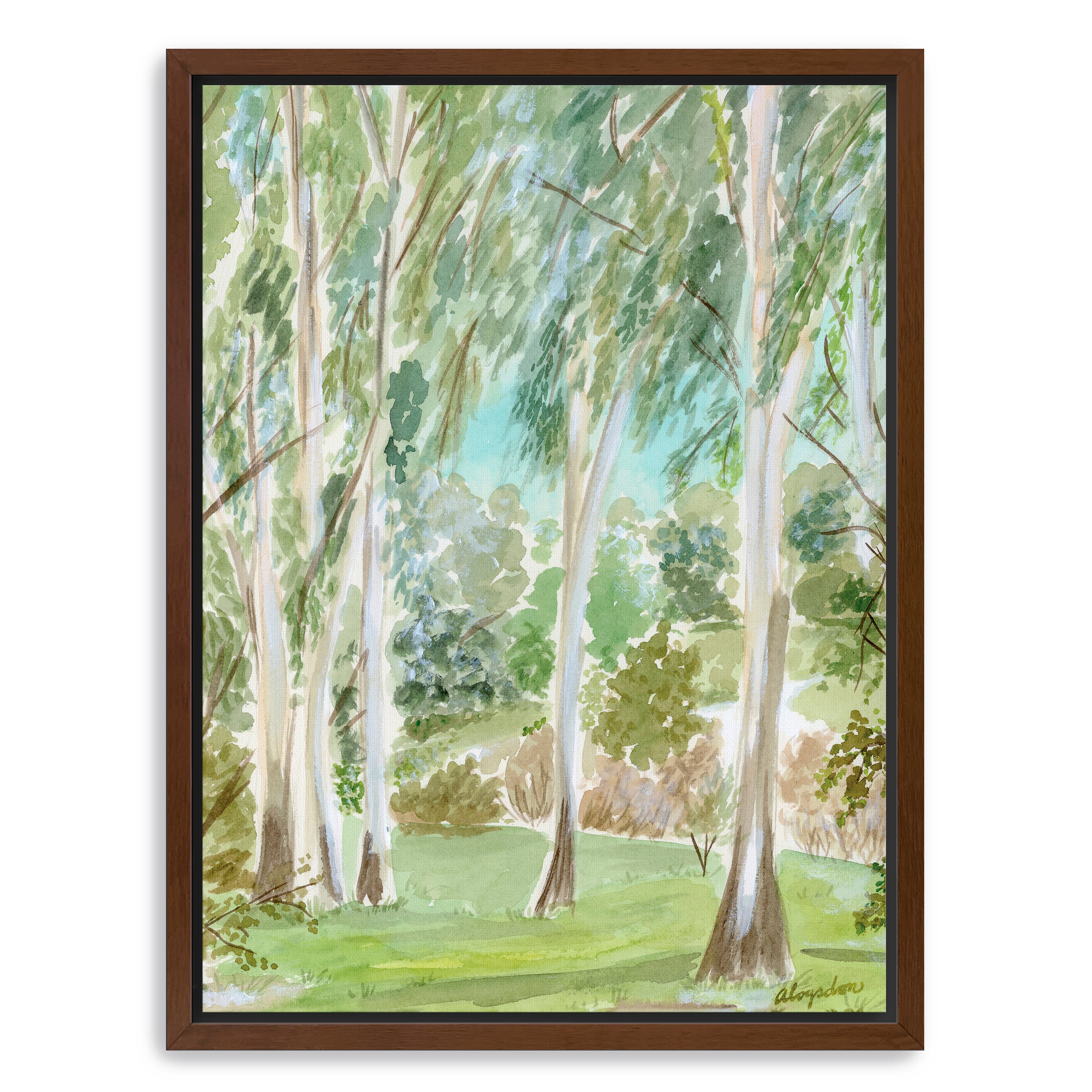 Watercolor Ojai Eucalyptus Canvas Giclee