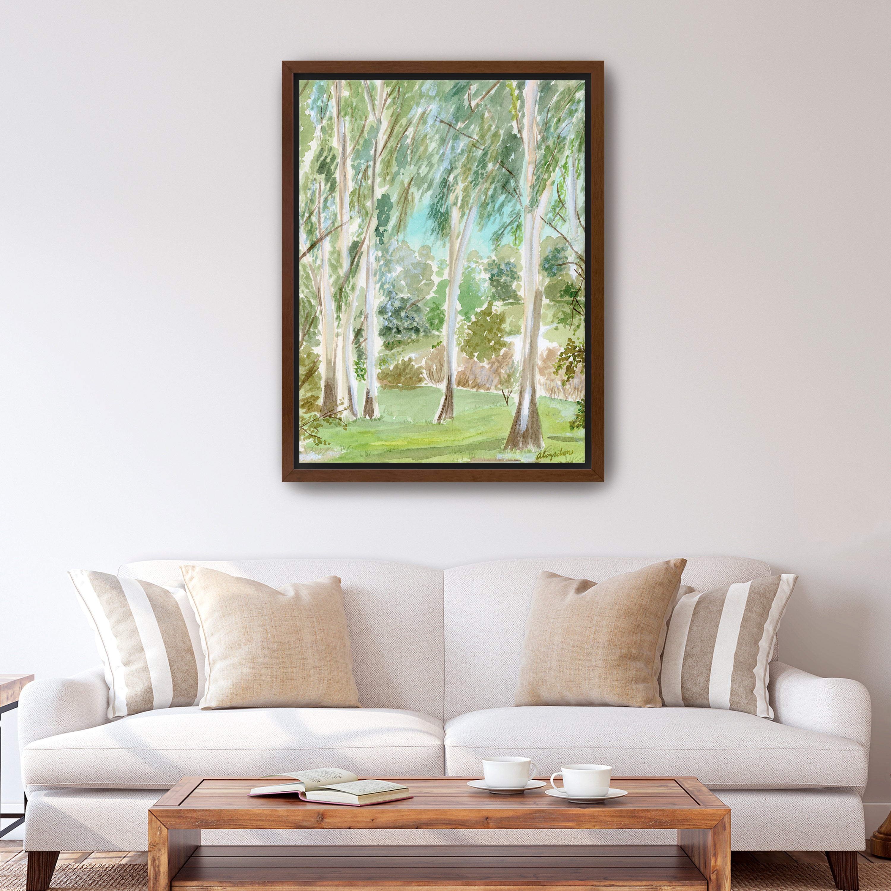 Watercolor Ojai Eucalyptus Canvas Giclee