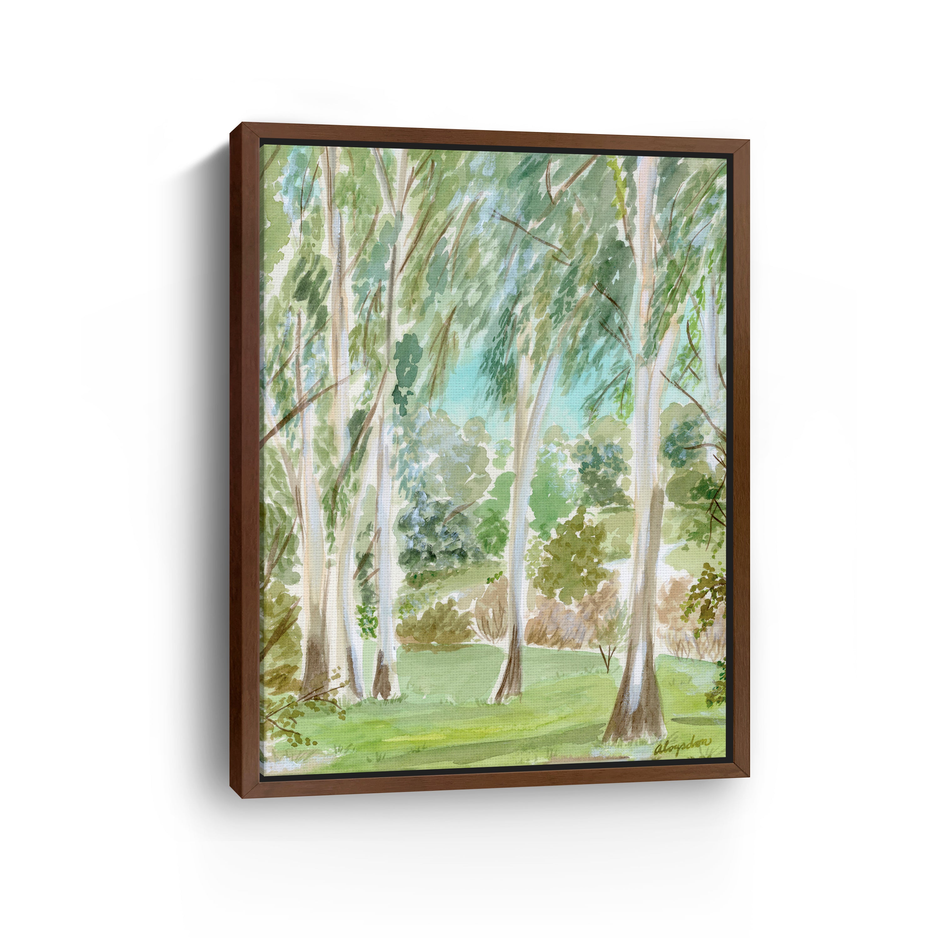 Watercolor Ojai Eucalyptus Canvas Giclee