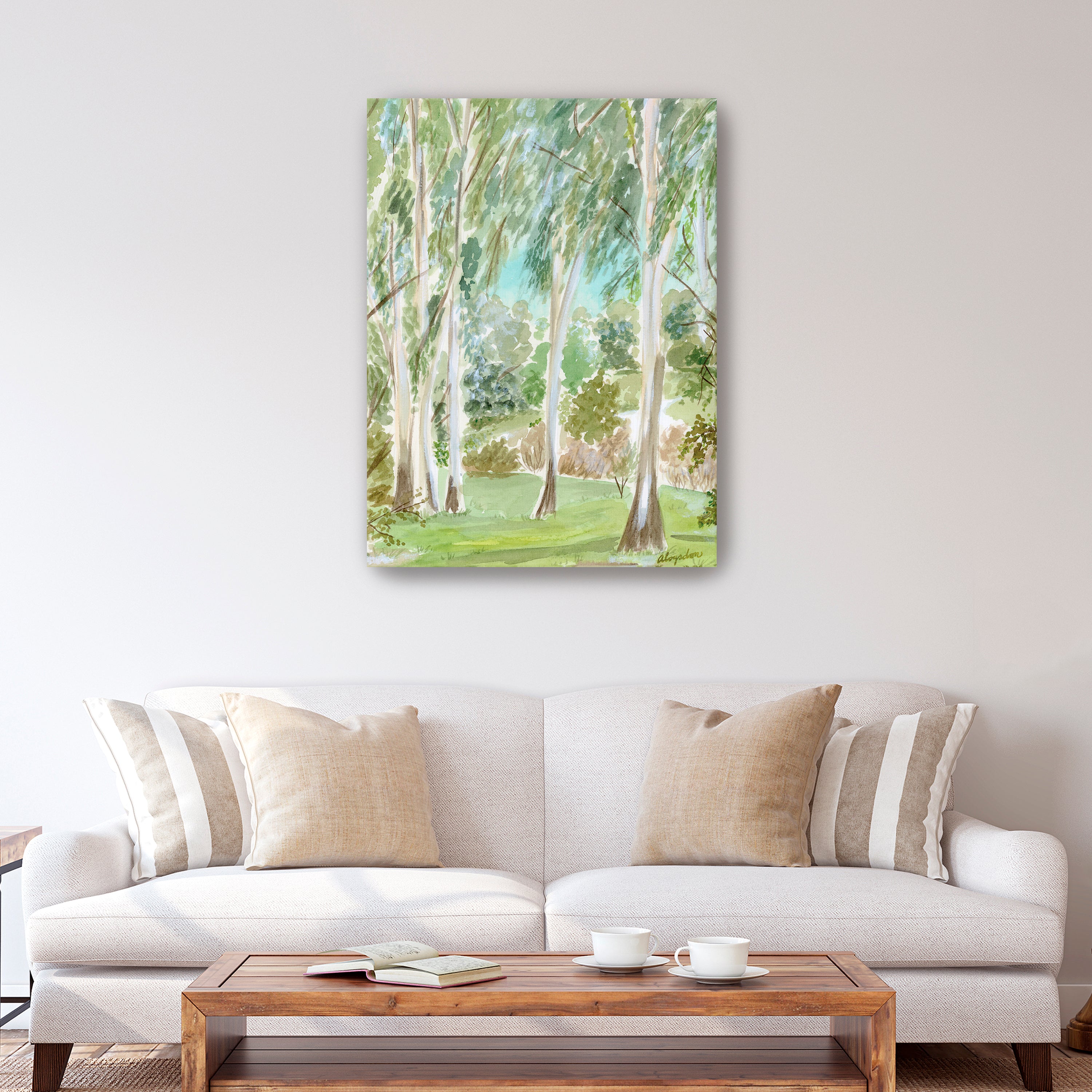 Watercolor Ojai Eucalyptus Canvas Giclee