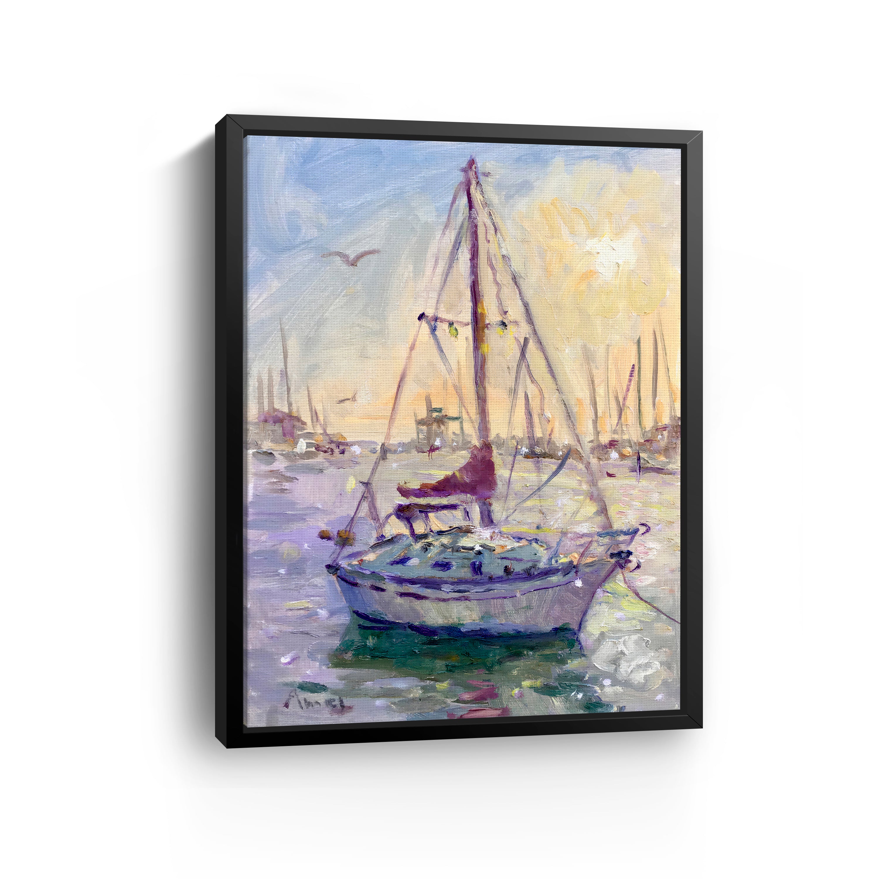 Sunset Boat Canvas Giclee