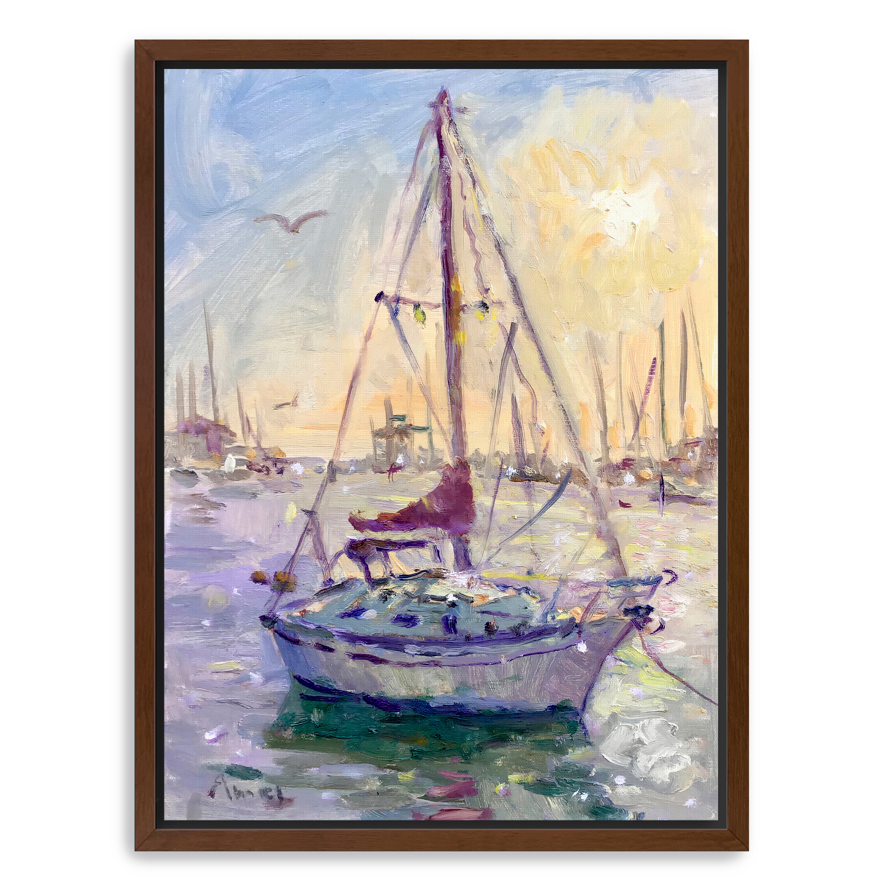 Sunset Boat Canvas Giclee