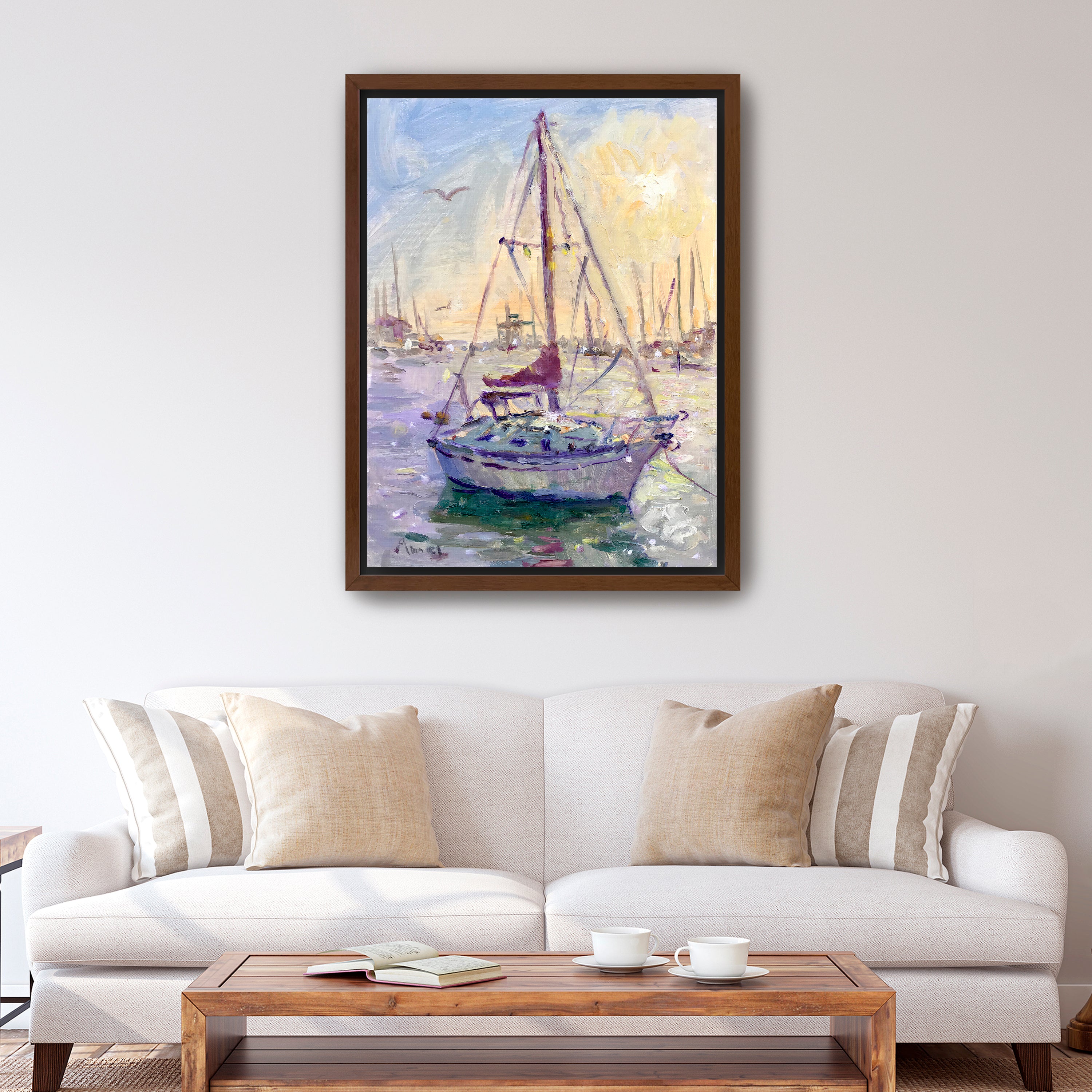 Sunset Boat Canvas Giclee