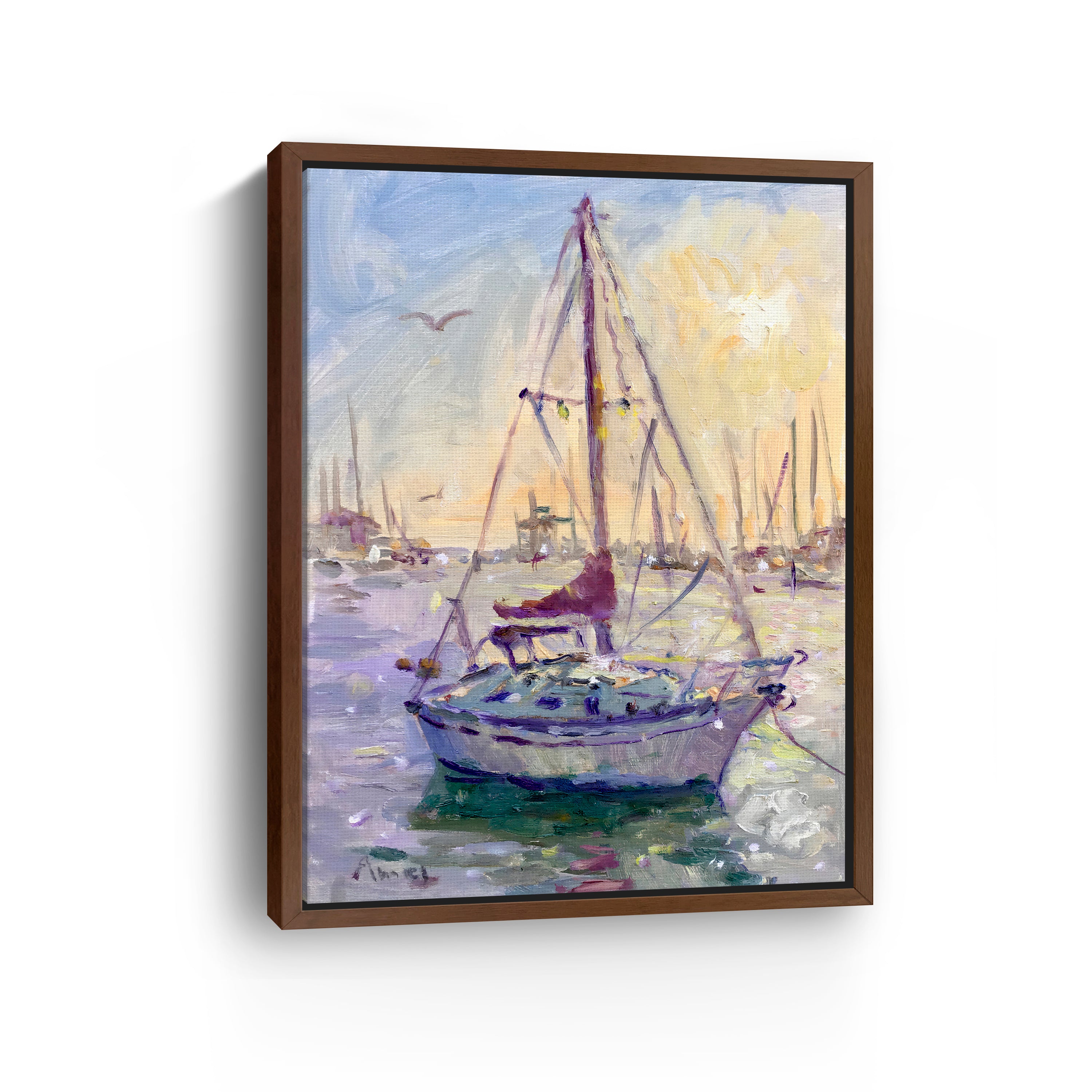 Sunset Boat Canvas Giclee