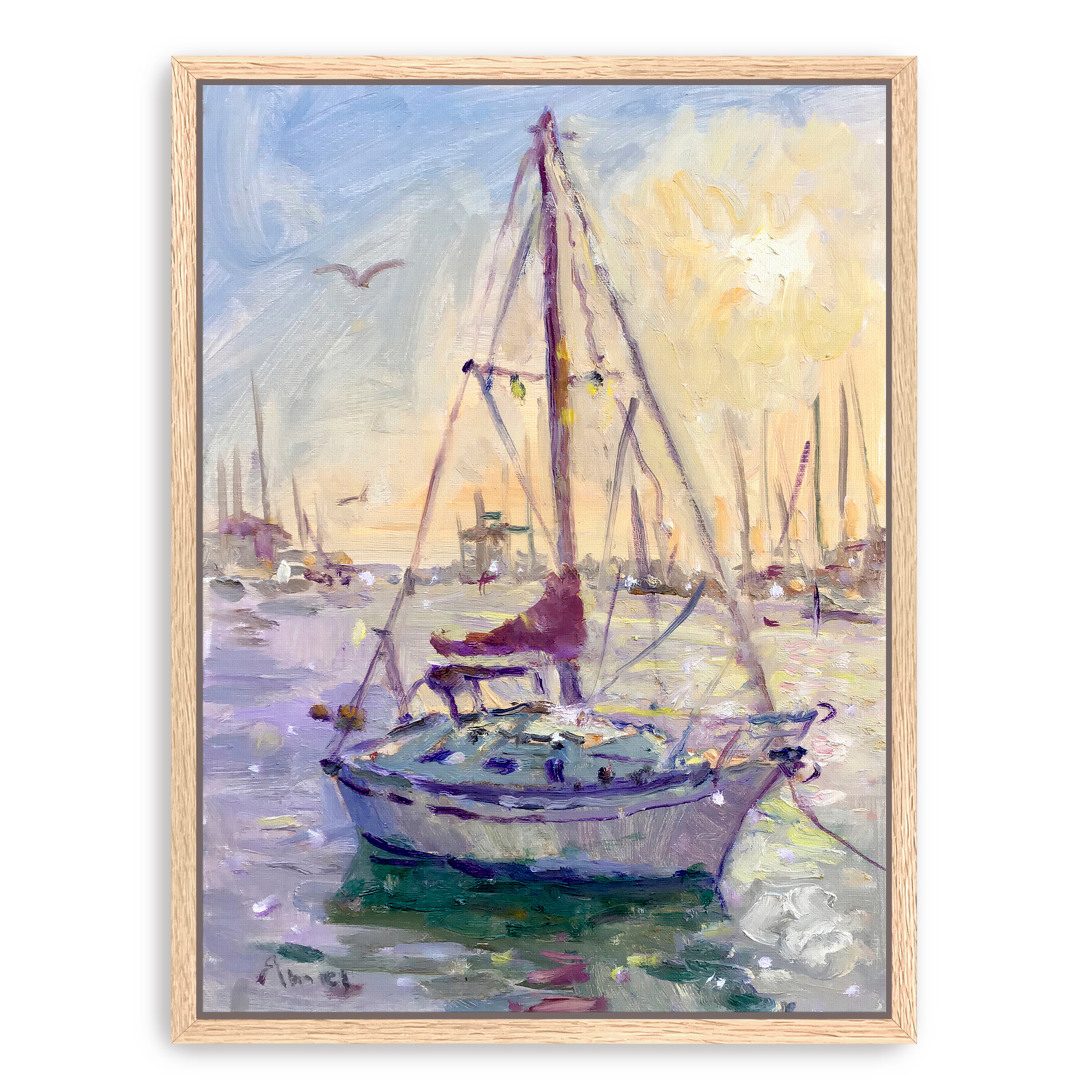 Sunset Boat Canvas Giclee