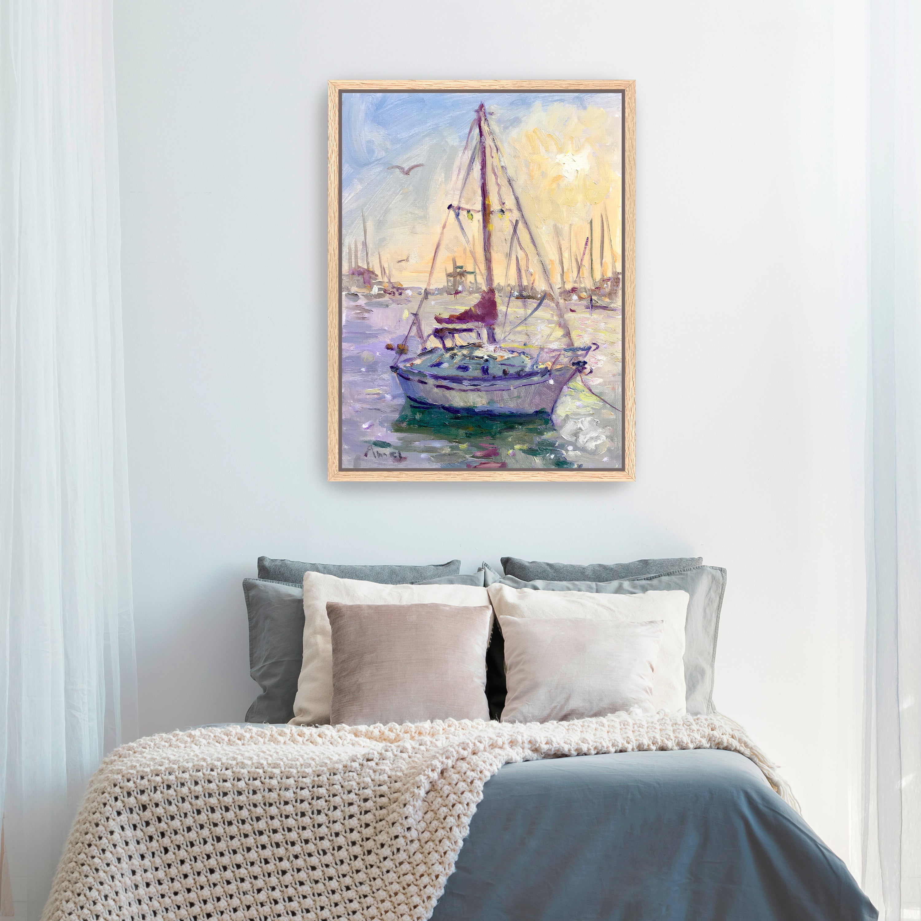 Sunset Boat Canvas Giclee
