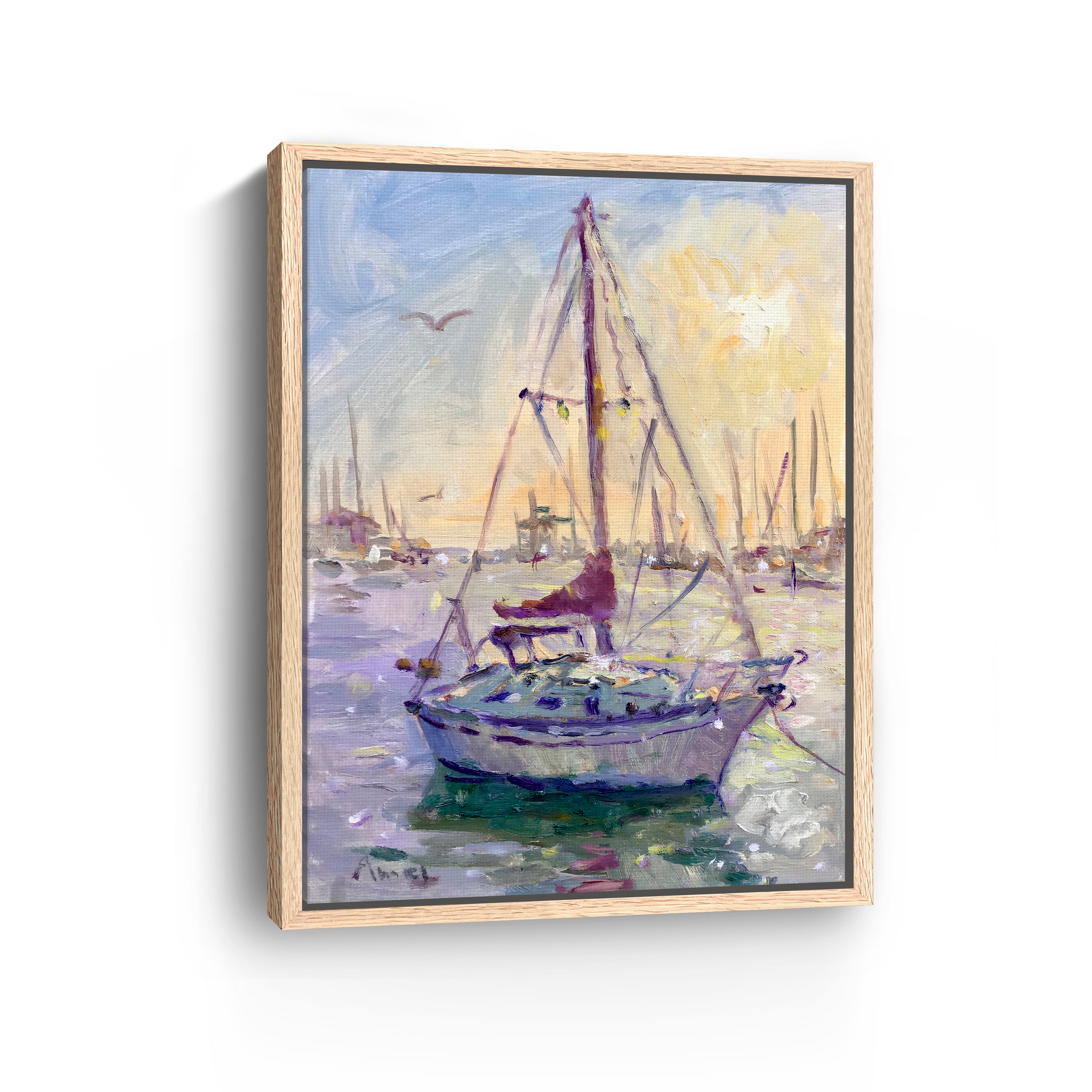 Sunset Boat Canvas Giclee