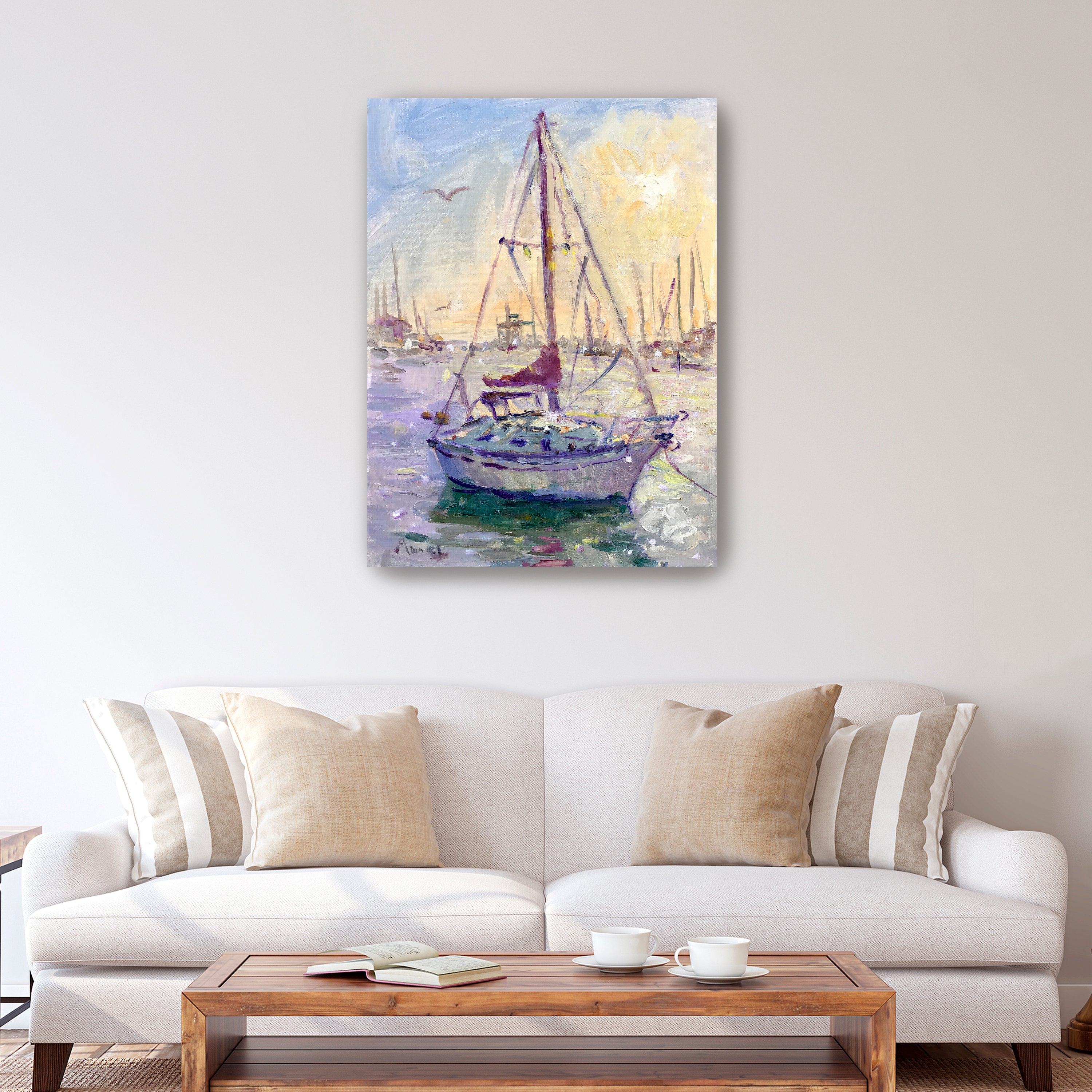 Sunset Boat Canvas Giclee