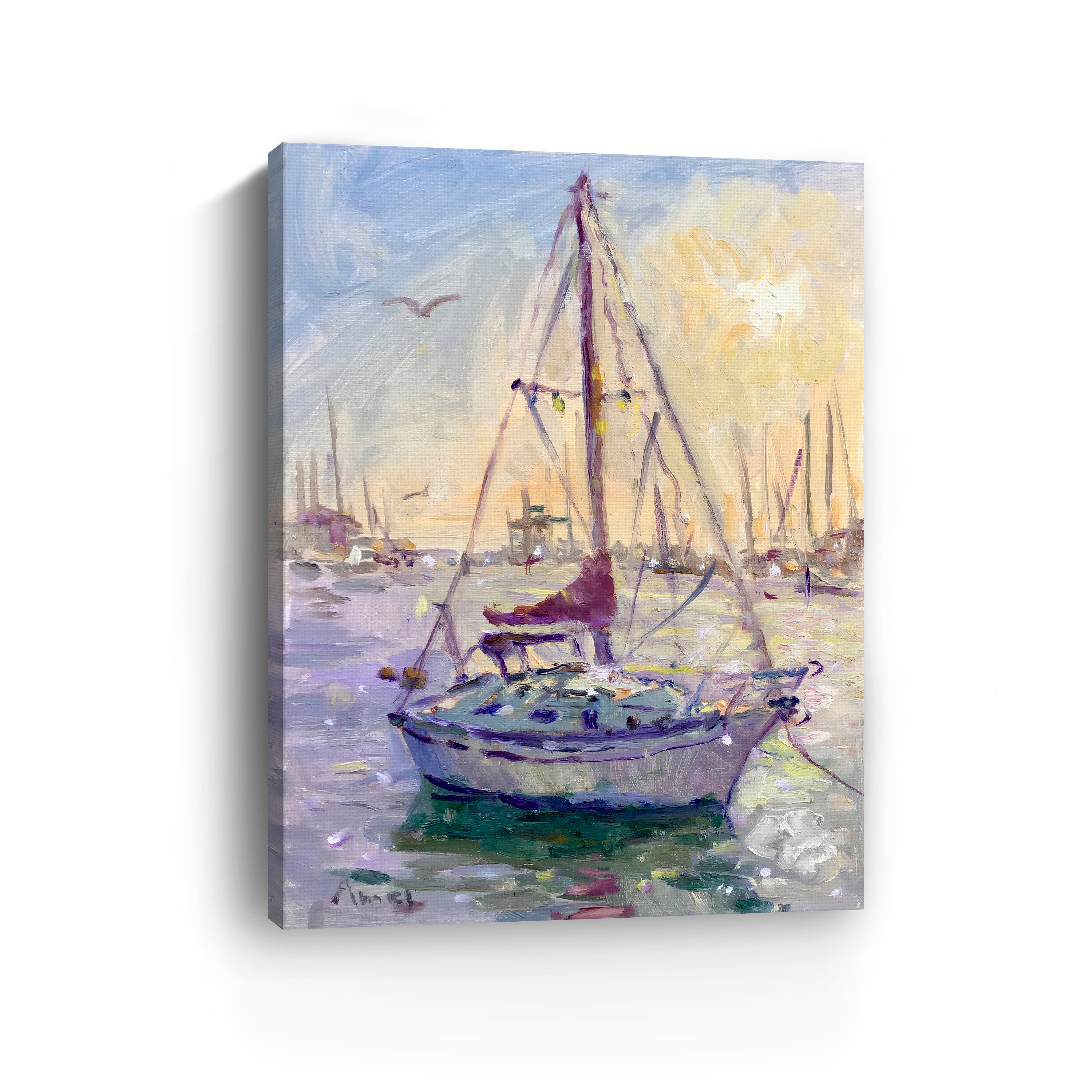 Sunset Boat Canvas Giclee