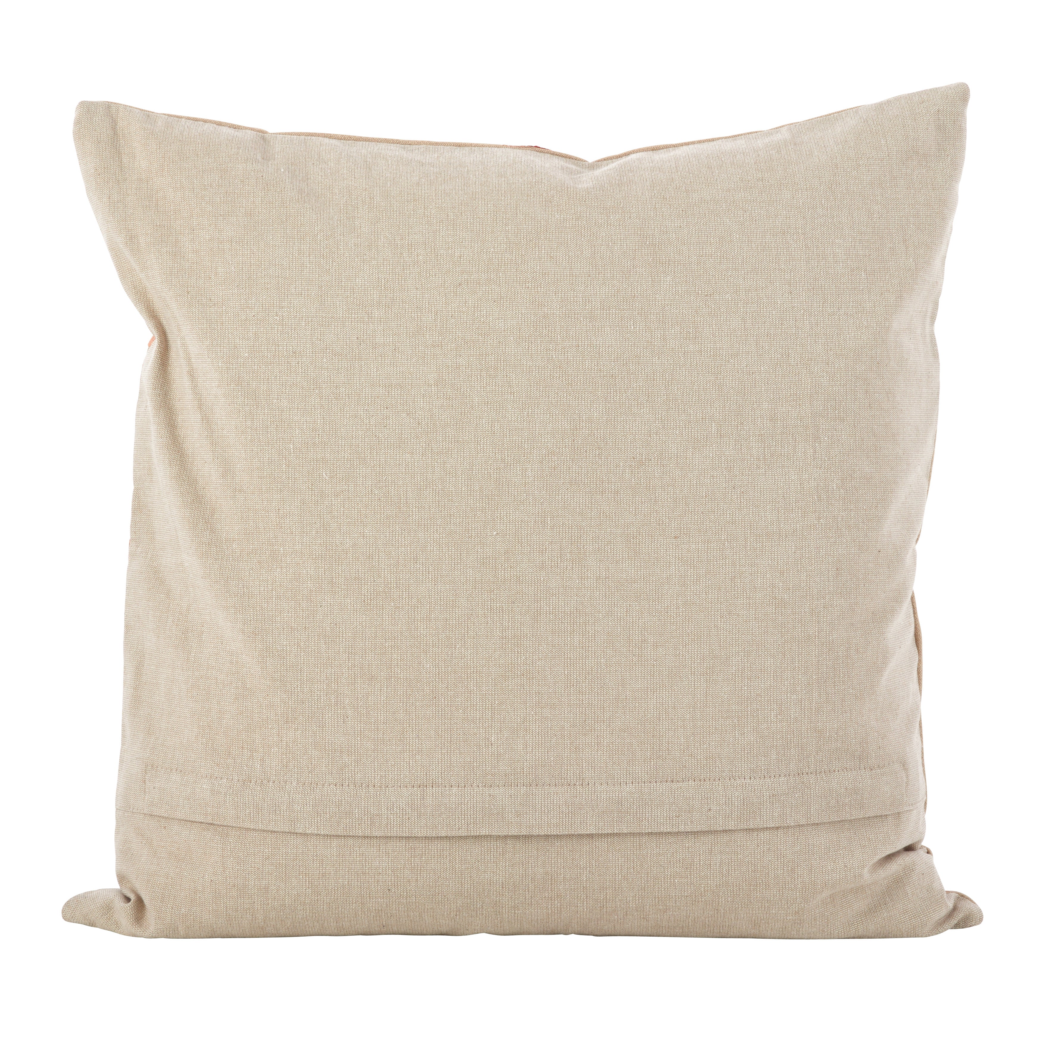 Embroidered Floral Design Cotton Poly Filled Throw Pillow