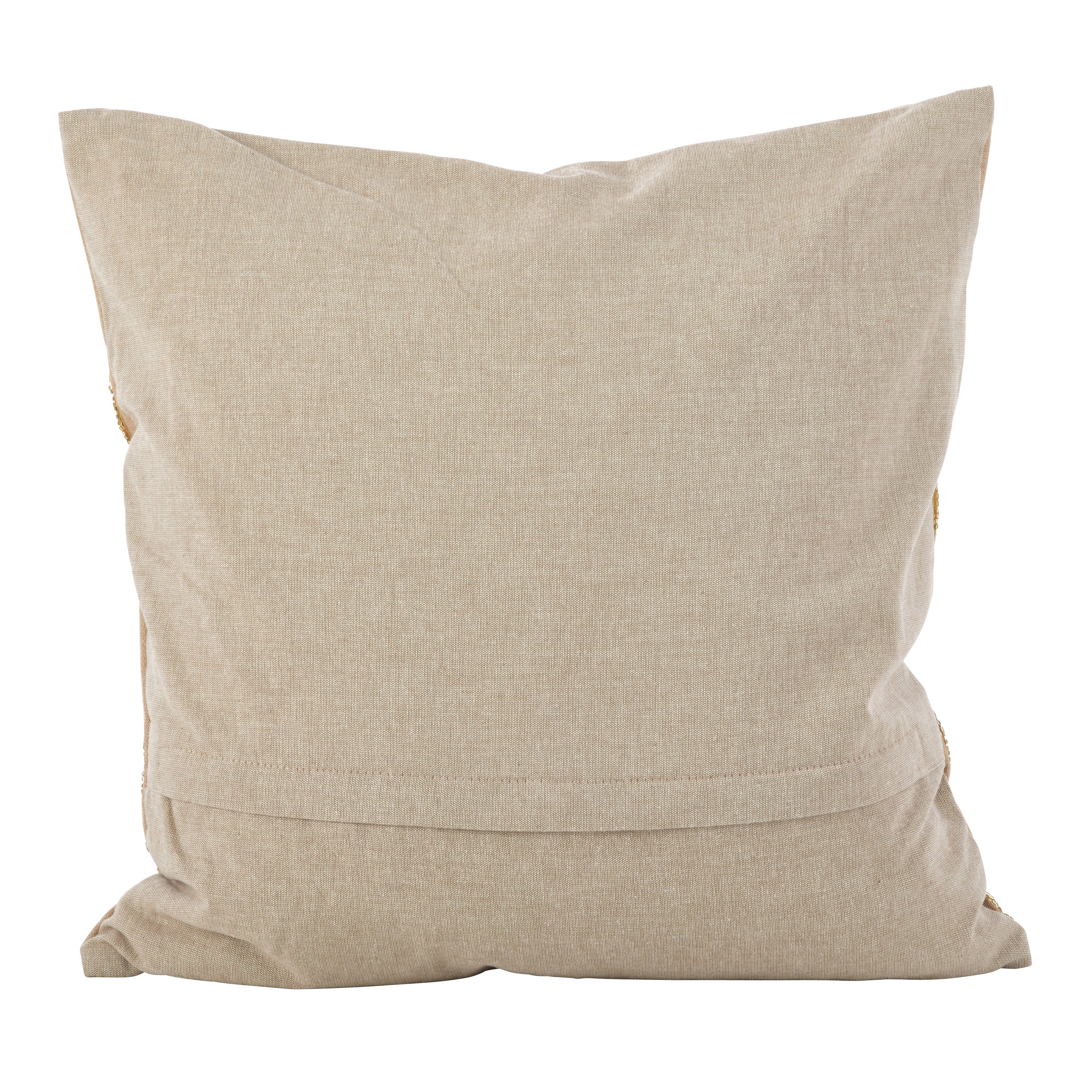 Embroidered Floral Design Cotton Poly Filled Throw Pillow, 18 x 18