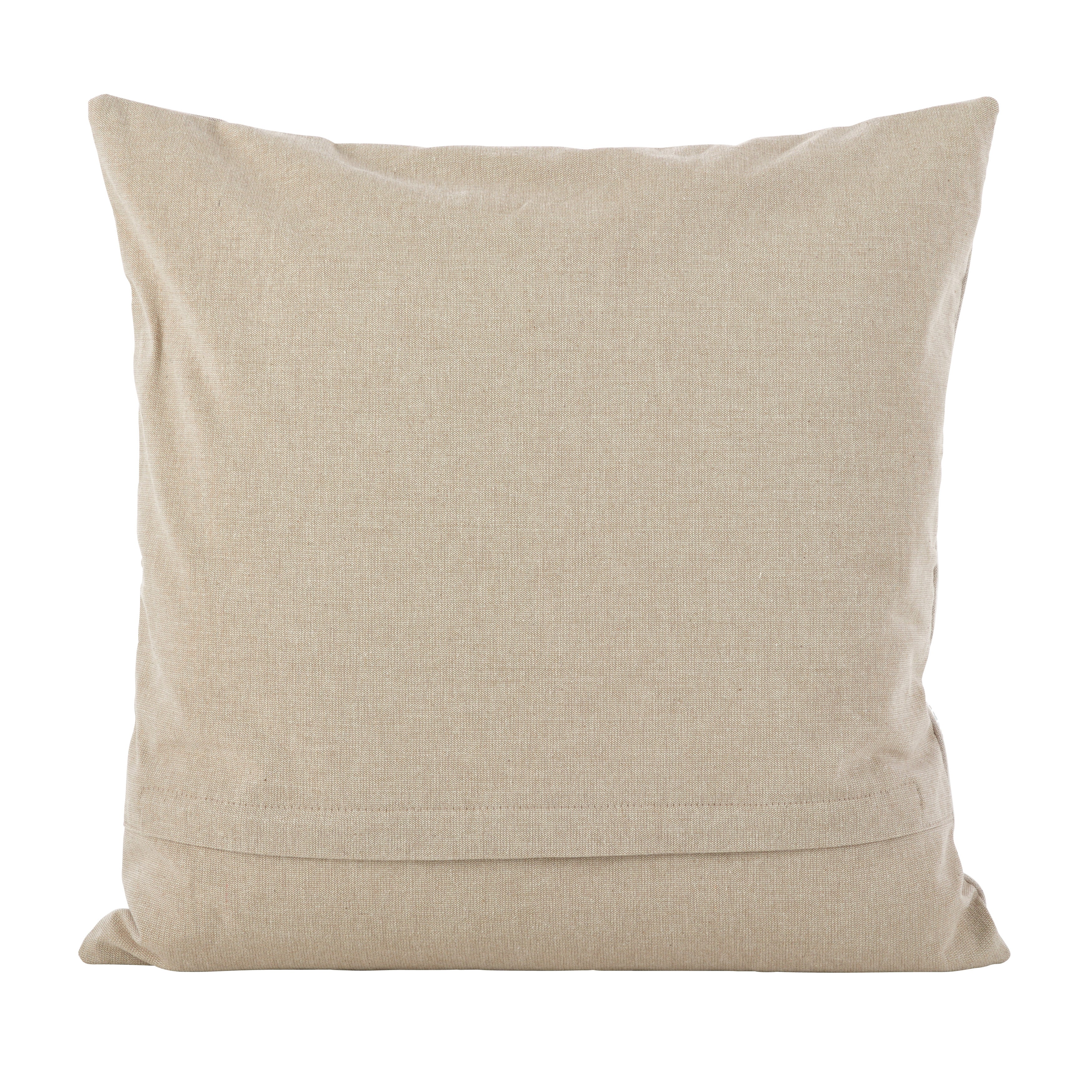 Embroidered Floral Design Cotton Poly Filled Throw Pillow, 18 x 18