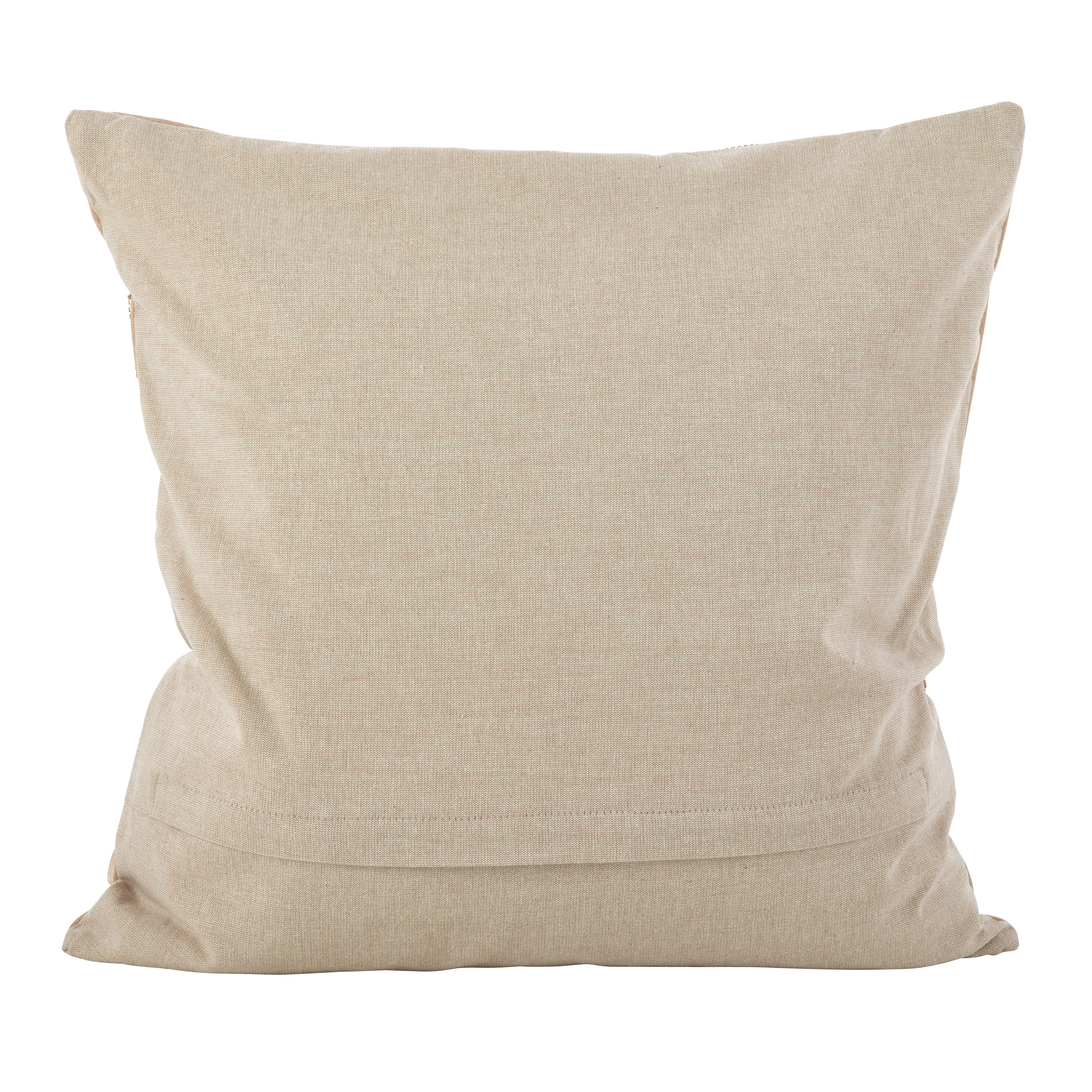 Embroidered Floral Design Cotton Poly Filled Throw Pillow, 18 x 18