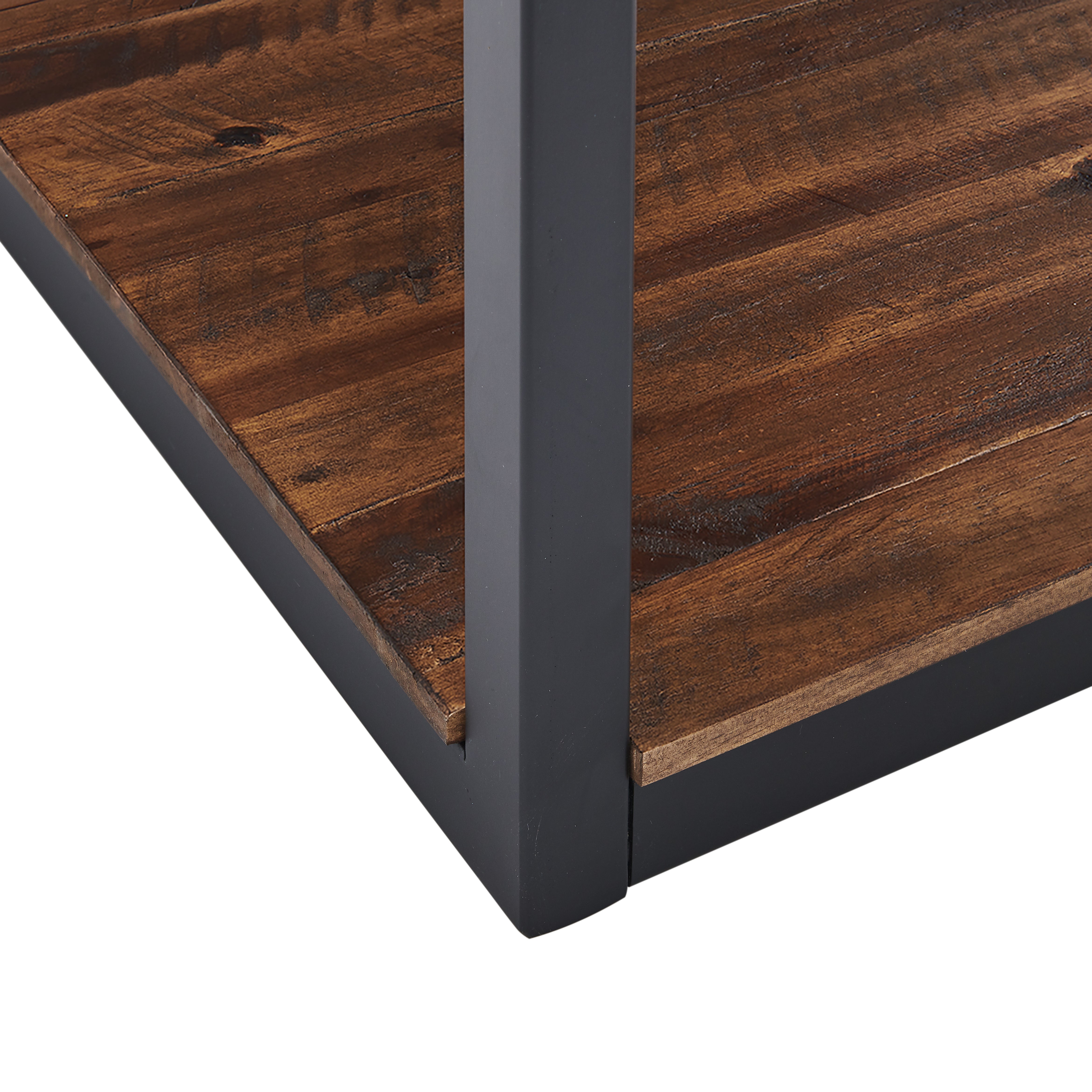Claremont Rustic Wood End Table with Drawer and Low Shelf