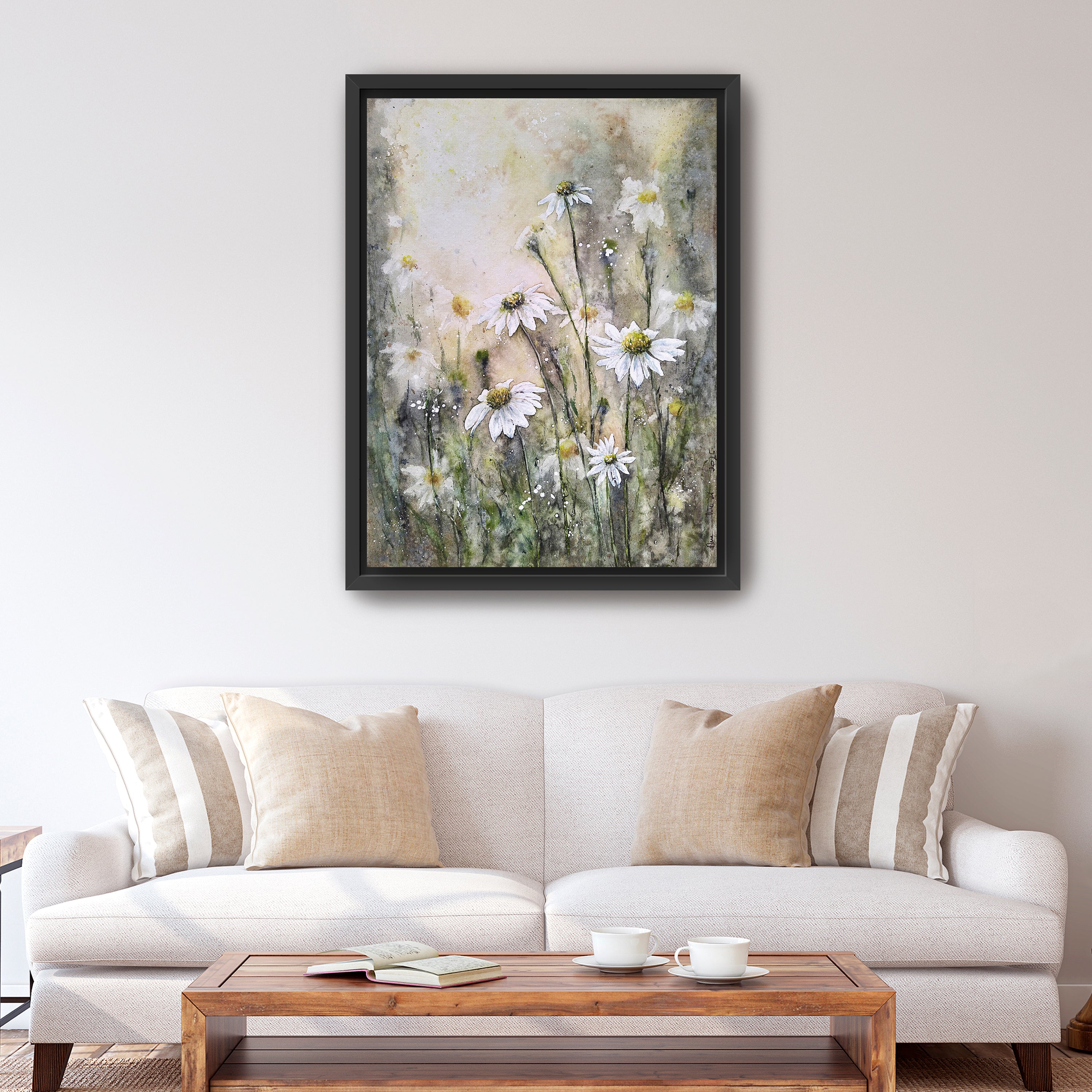 Coneflowers White I Canvas Giclee