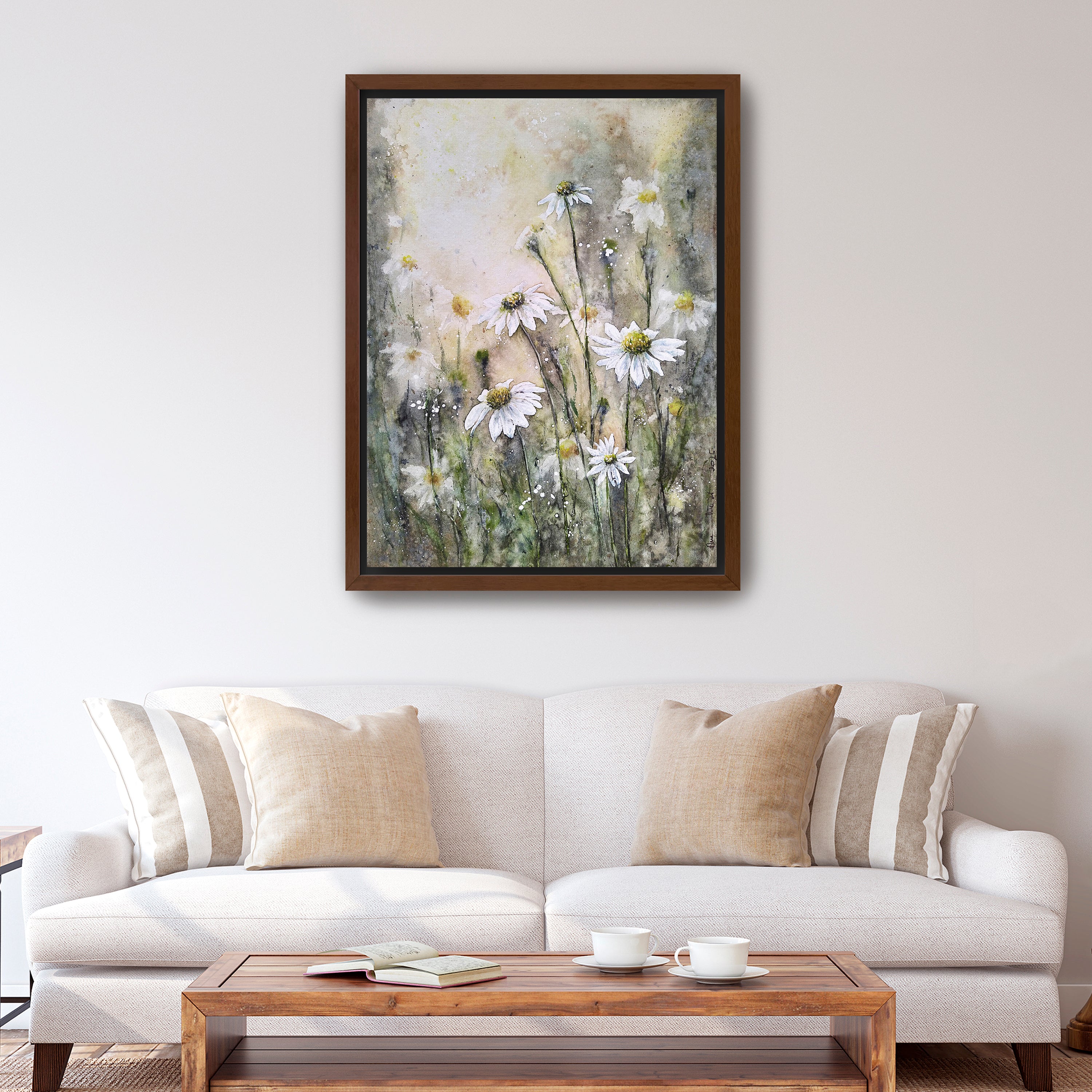 Coneflowers White I Canvas Giclee