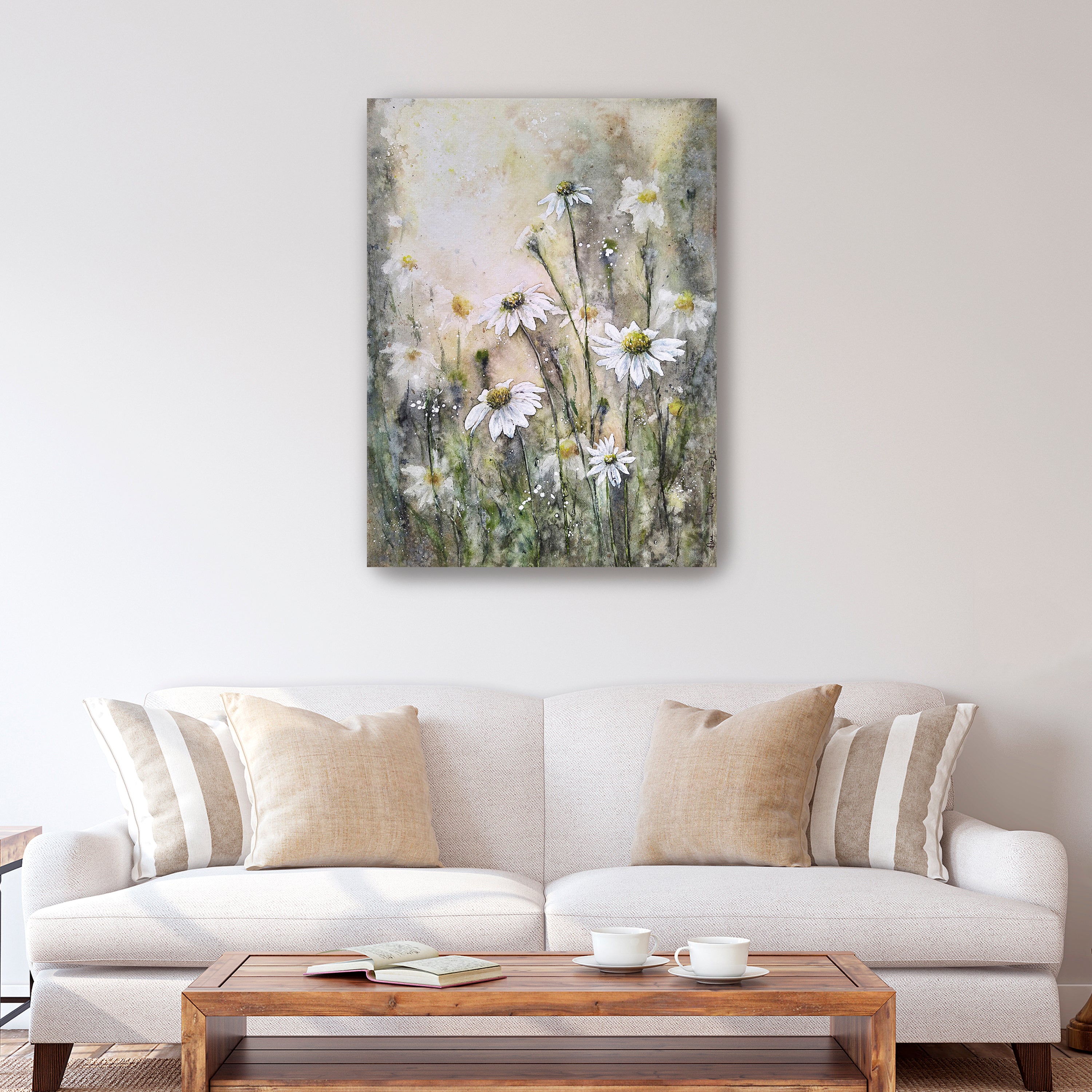 Coneflowers White I Canvas Giclee