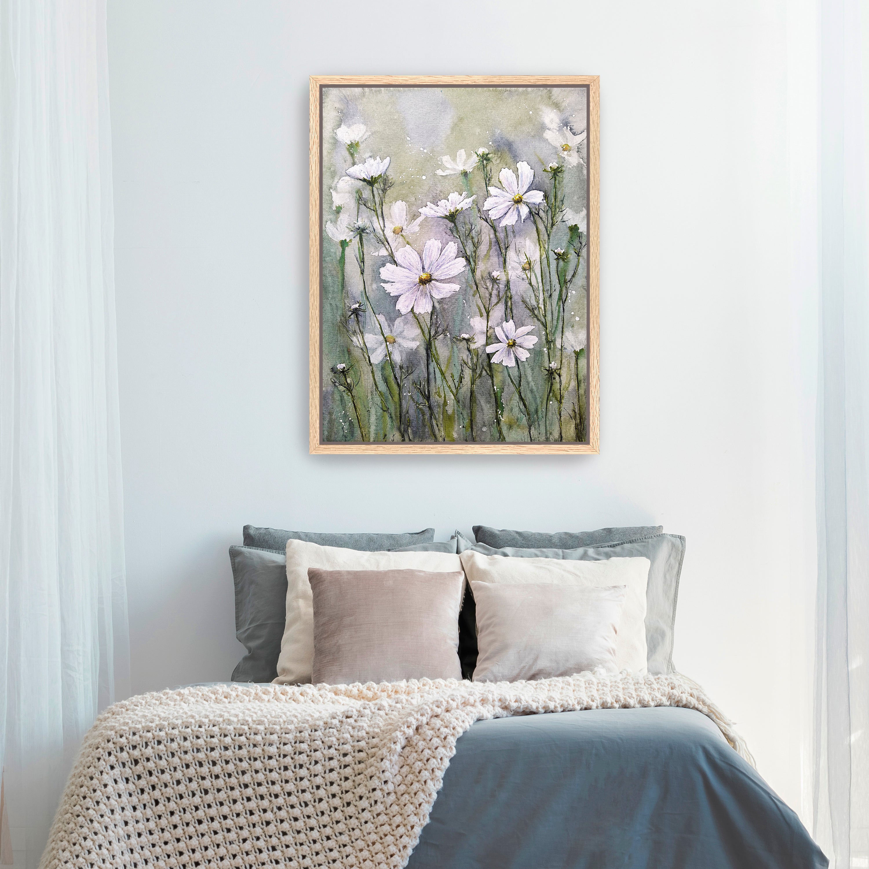Cosmos Flowers IX Canvas Giclee