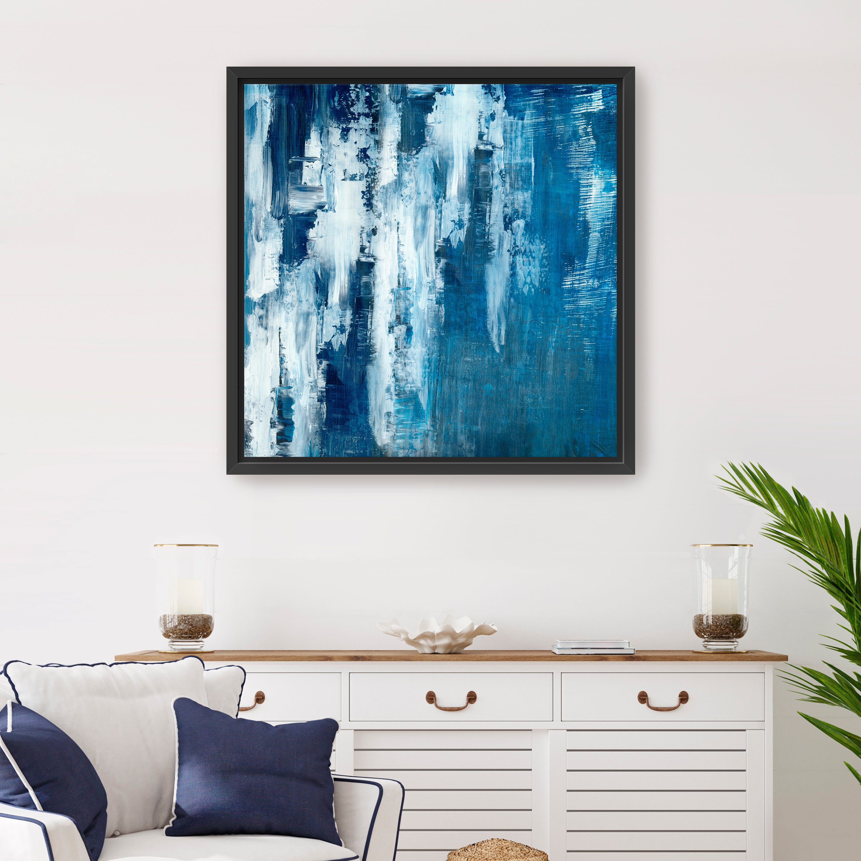 Frozen Cascade in Abstract Canvas Giclee
