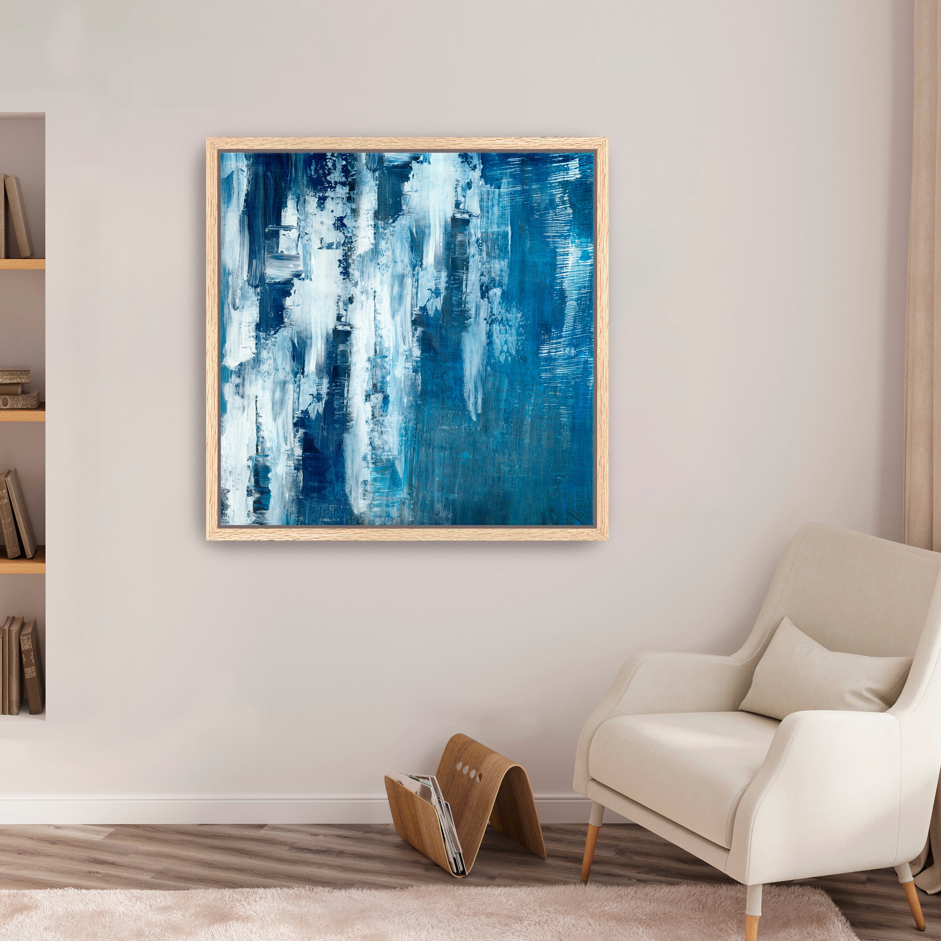 Frozen Cascade in Abstract Canvas Giclee