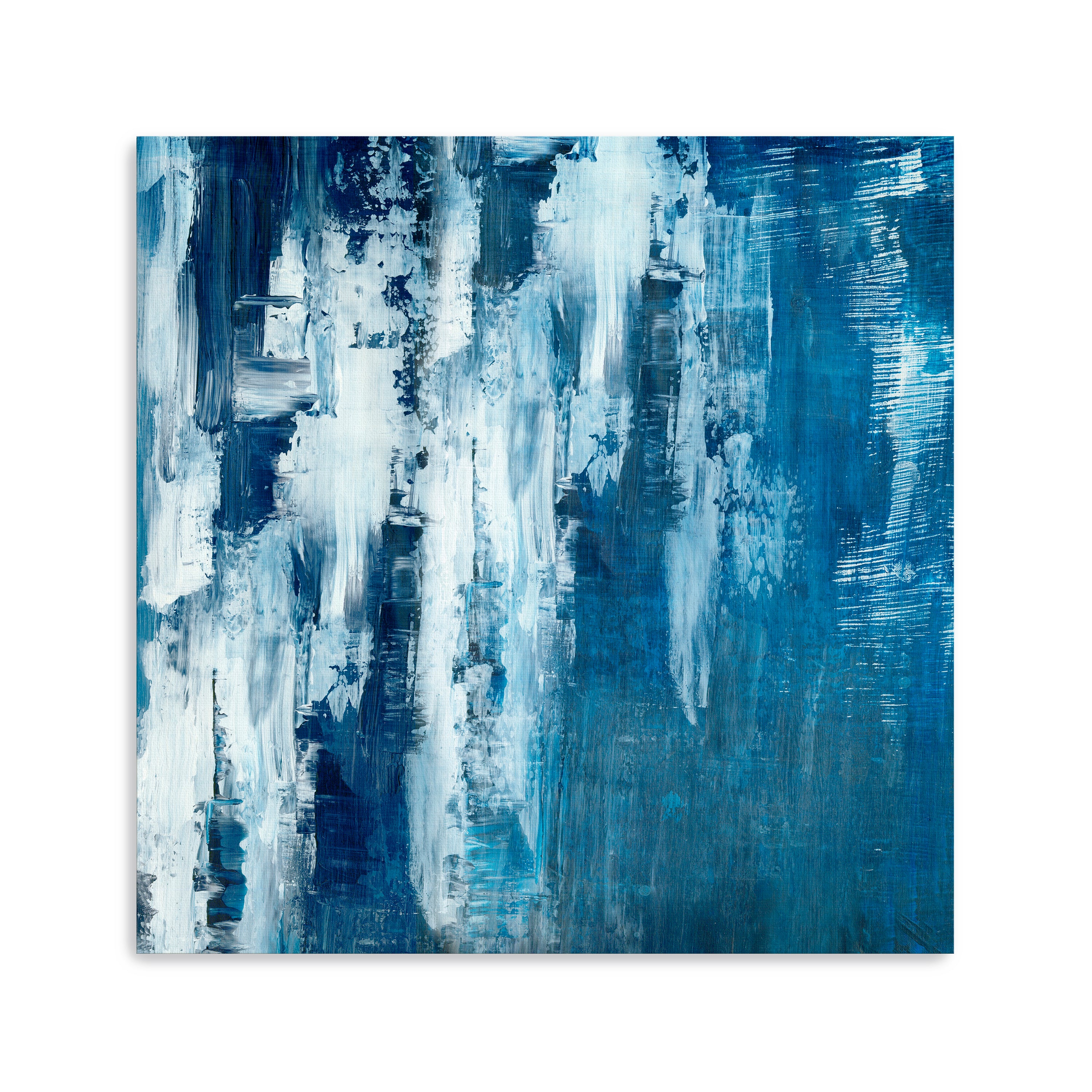 Frozen Cascade in Abstract Canvas Giclee