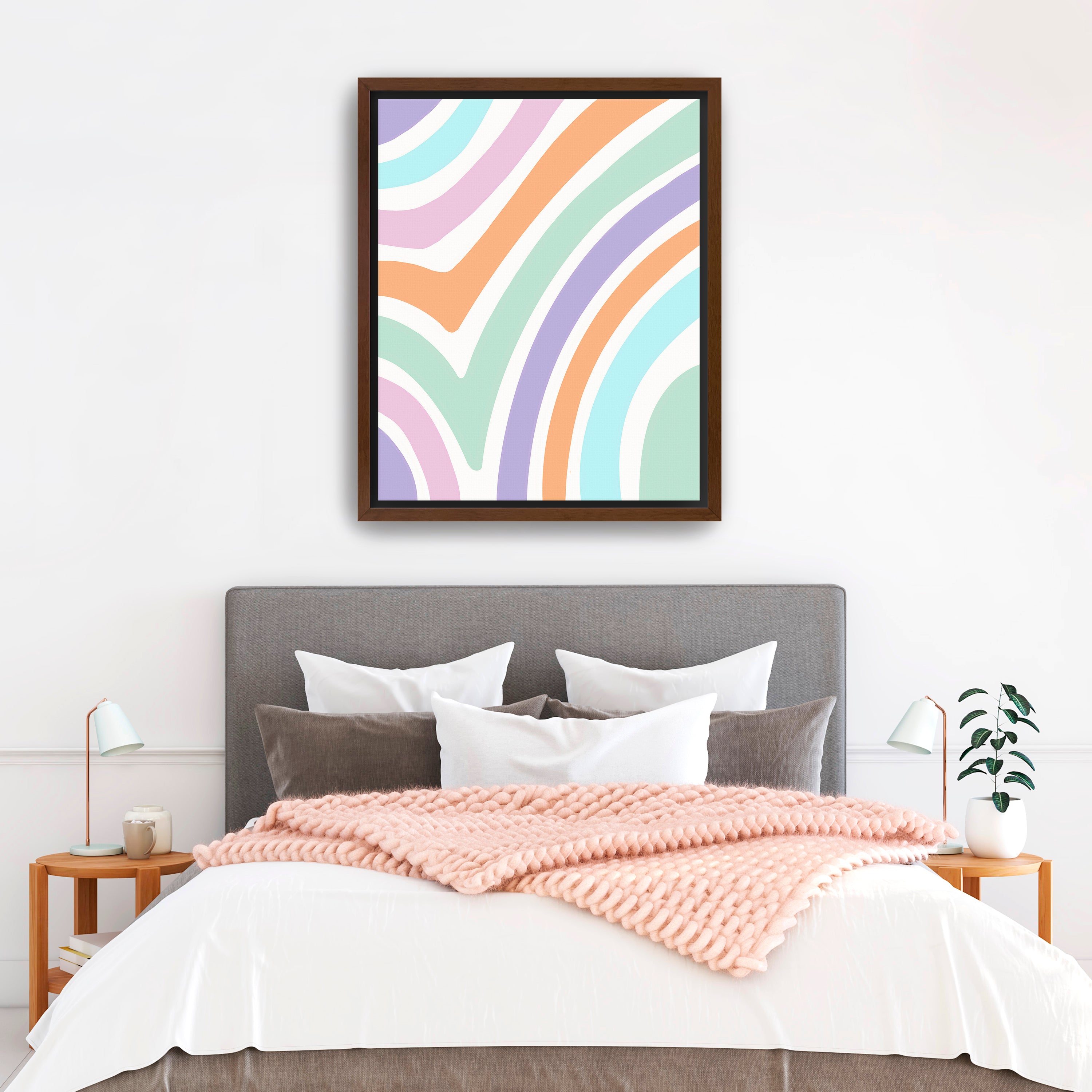 Zebra Pastel Print Canvas Giclee