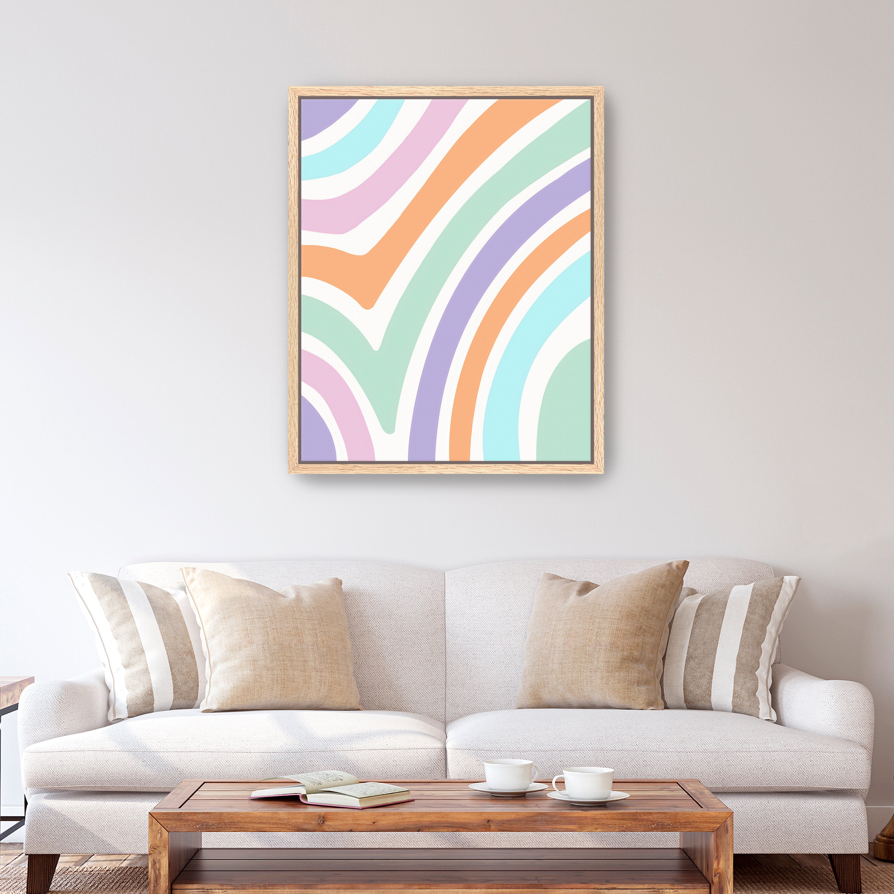 Zebra Pastel Print Canvas Giclee