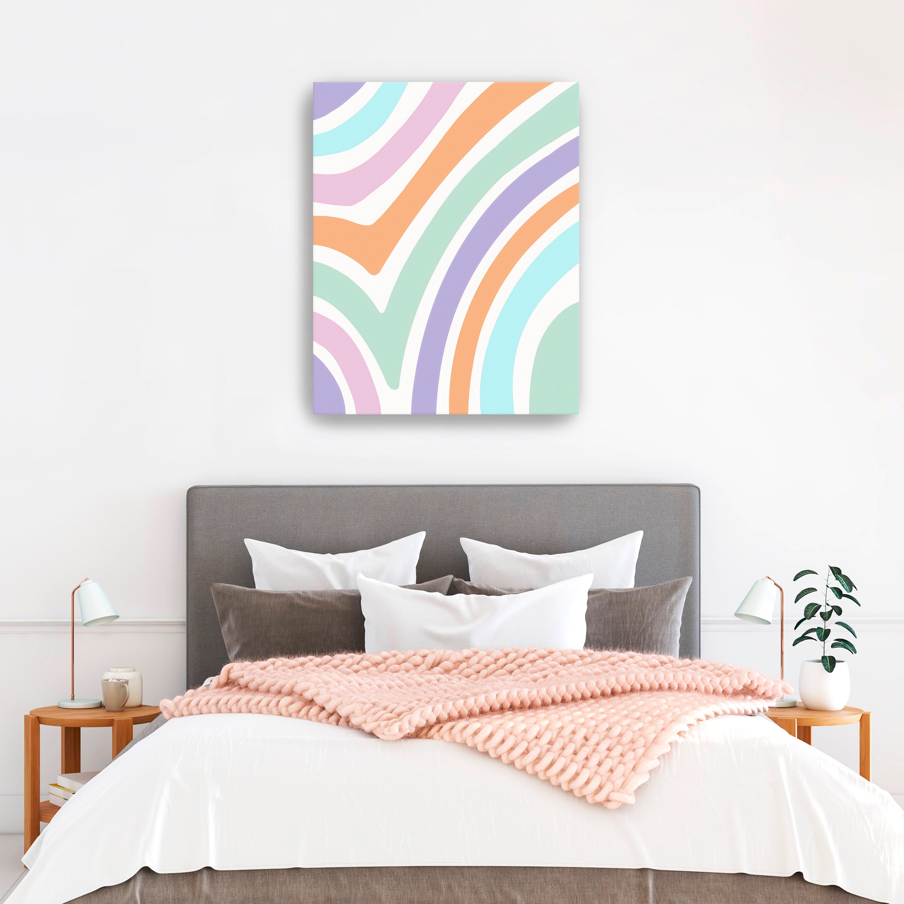 Zebra Pastel Print Canvas Giclee