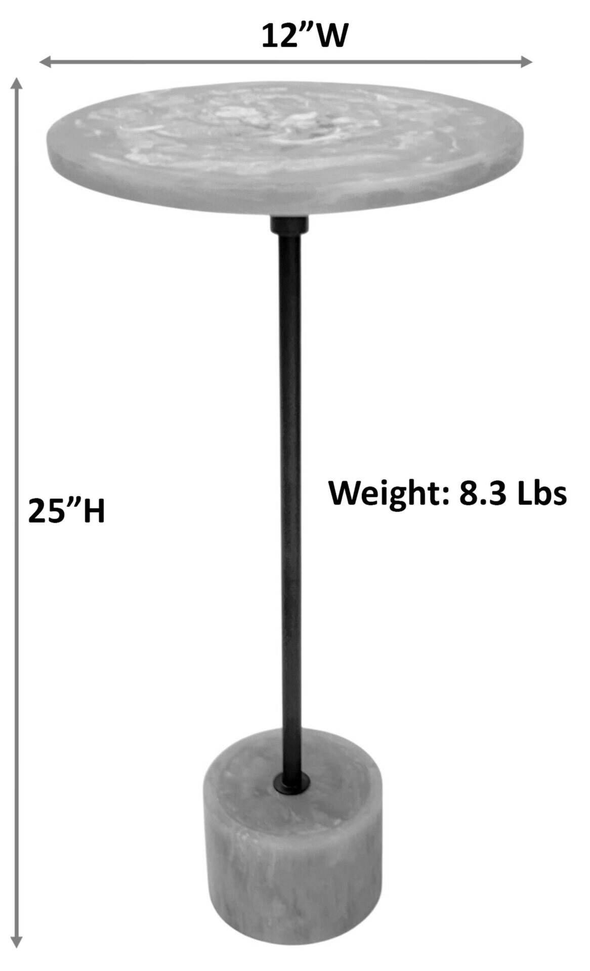 Solace Round Accent Table with Resin Top and Antique Copper Base
