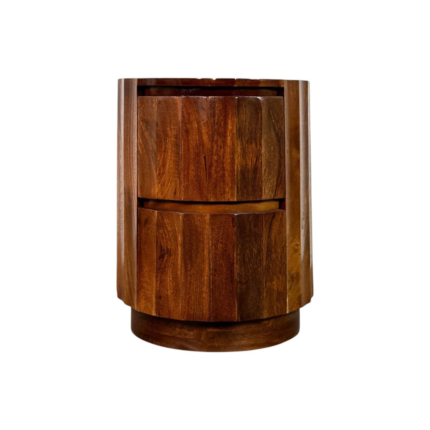 Harrison Vertical Groove Scallop Accent Table with Drawers