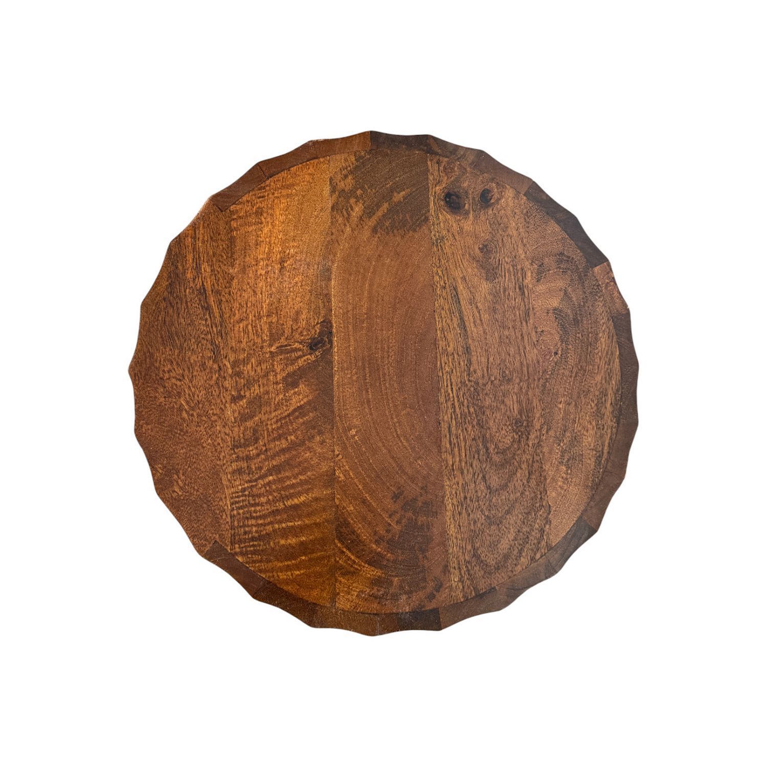 Harrison Vertical Groove Scallop Accent Table with Drawers