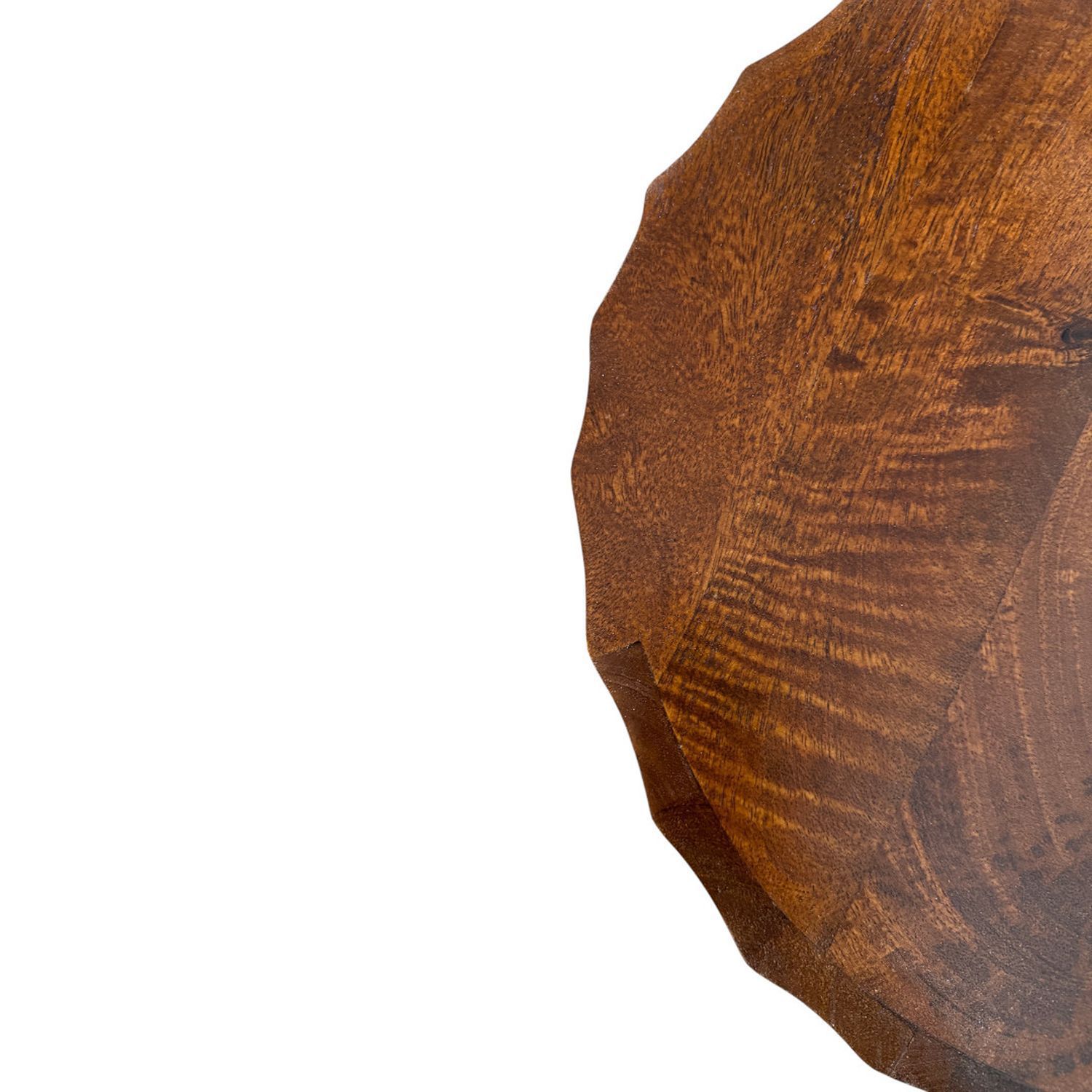 Harrison Vertical Groove Scallop Accent Table with Drawers