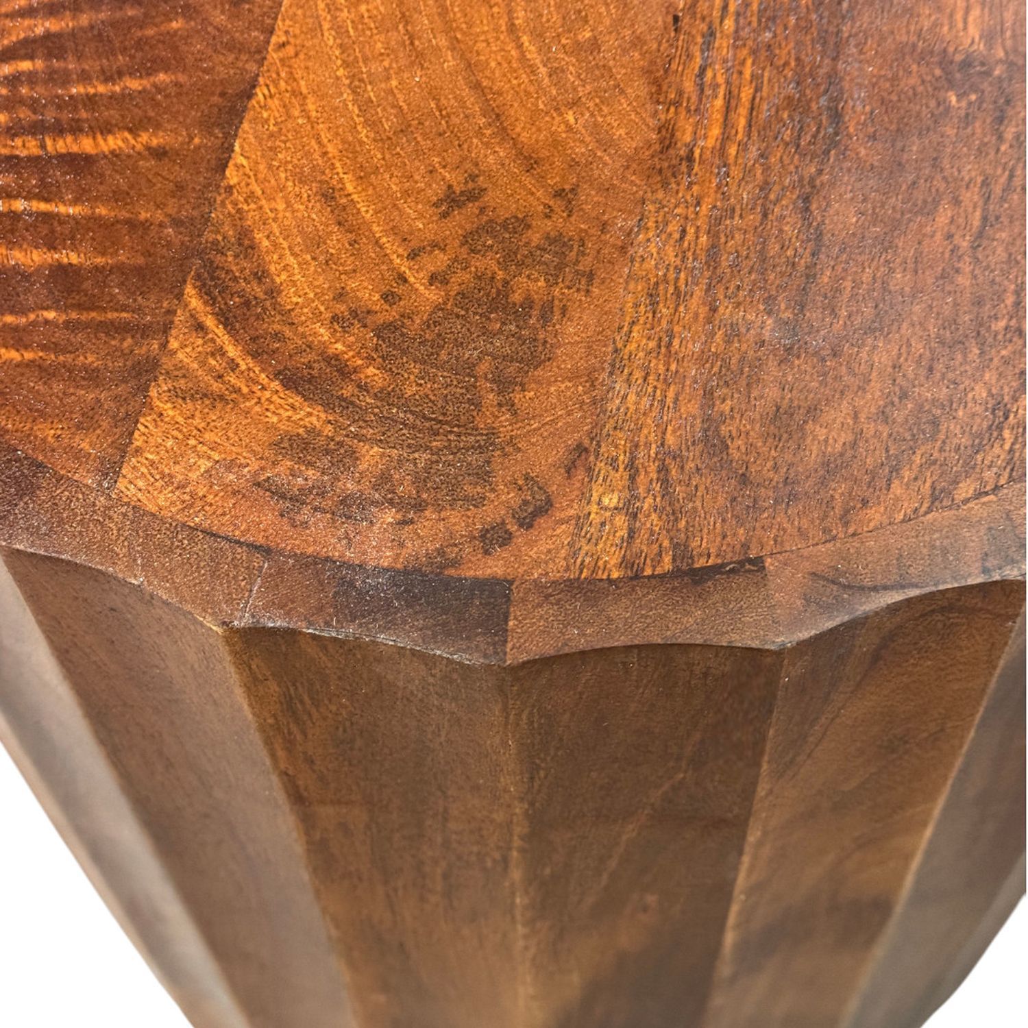 Harrison Vertical Groove Scallop Accent Table with Drawers