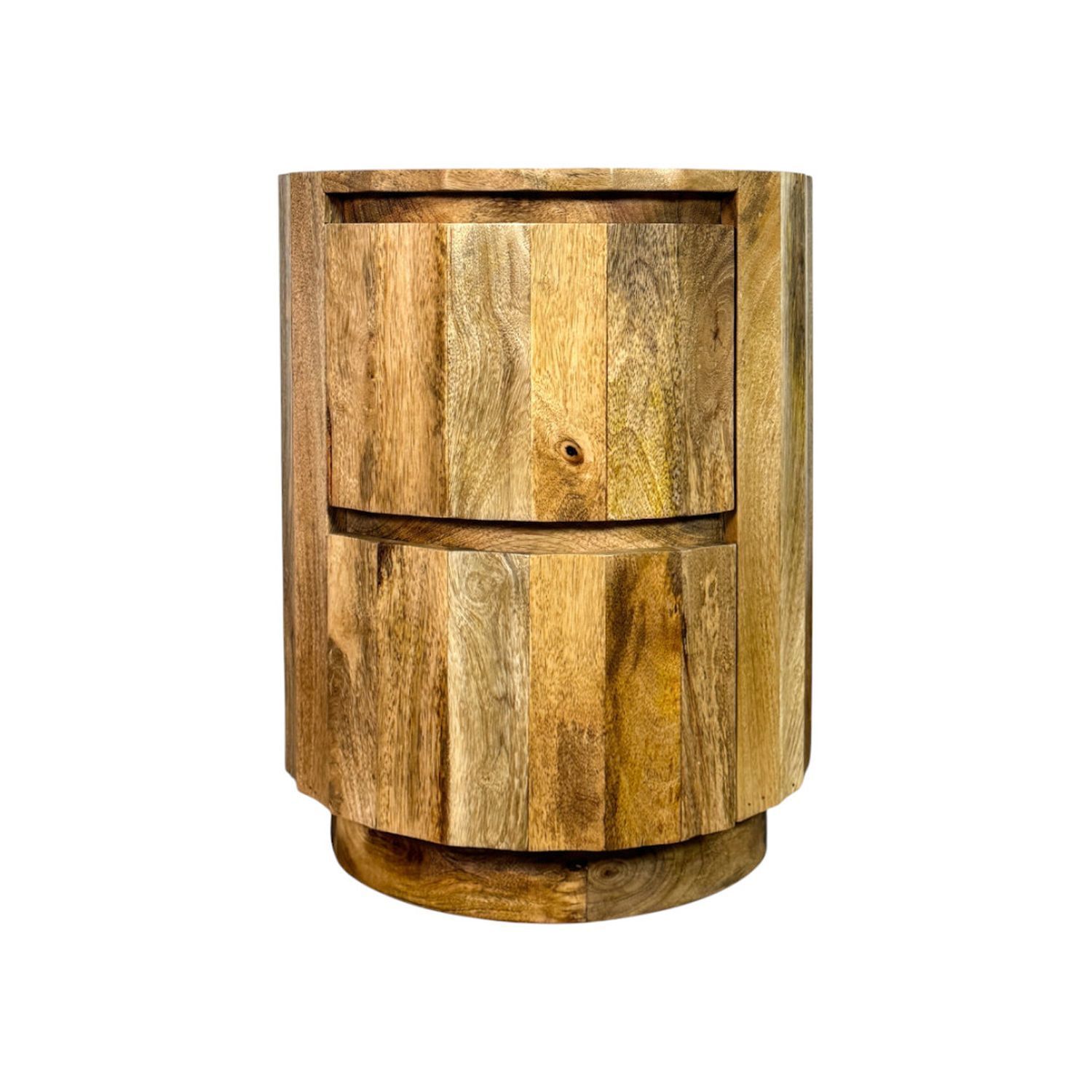 Harrison Vertical Groove Scallop Accent Table with Drawers