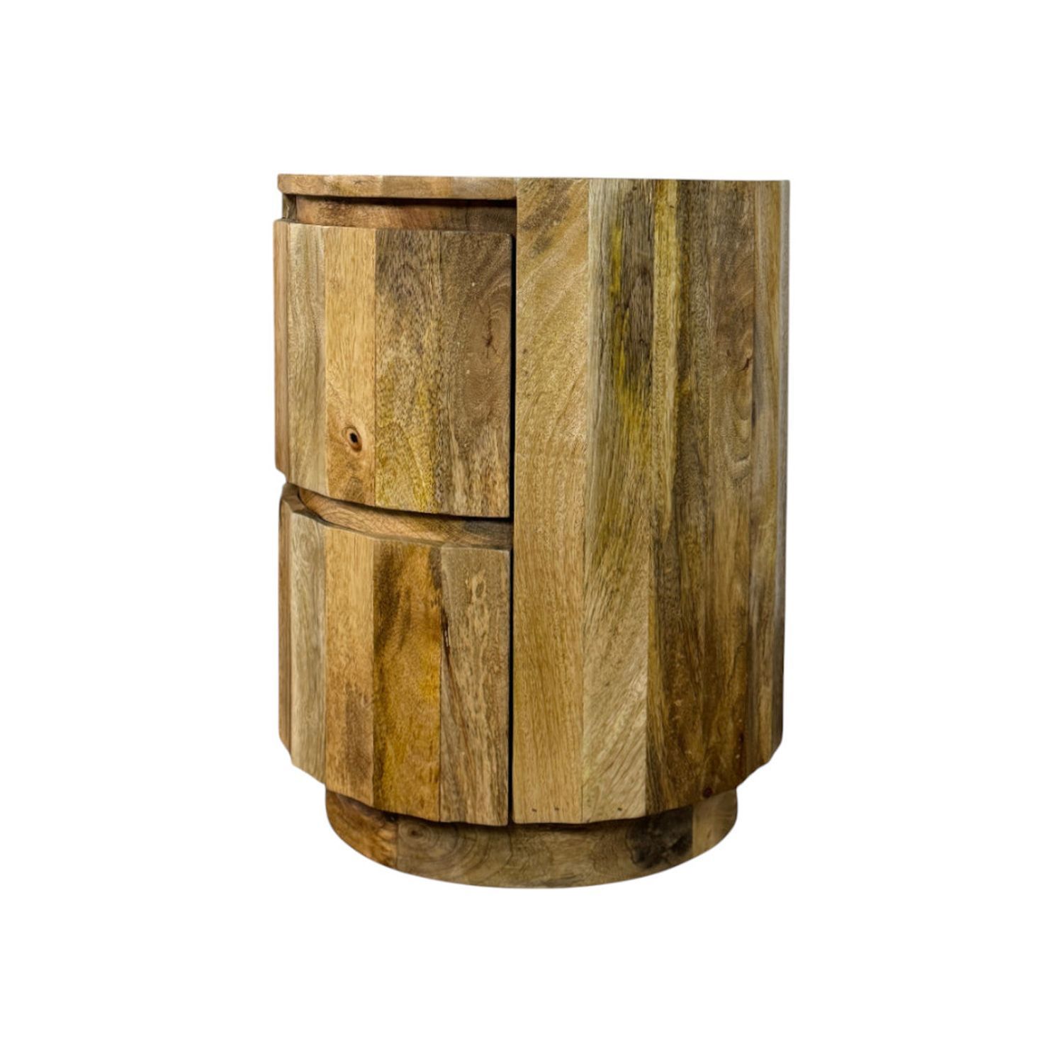 Harrison Vertical Groove Scallop Accent Table with Drawers