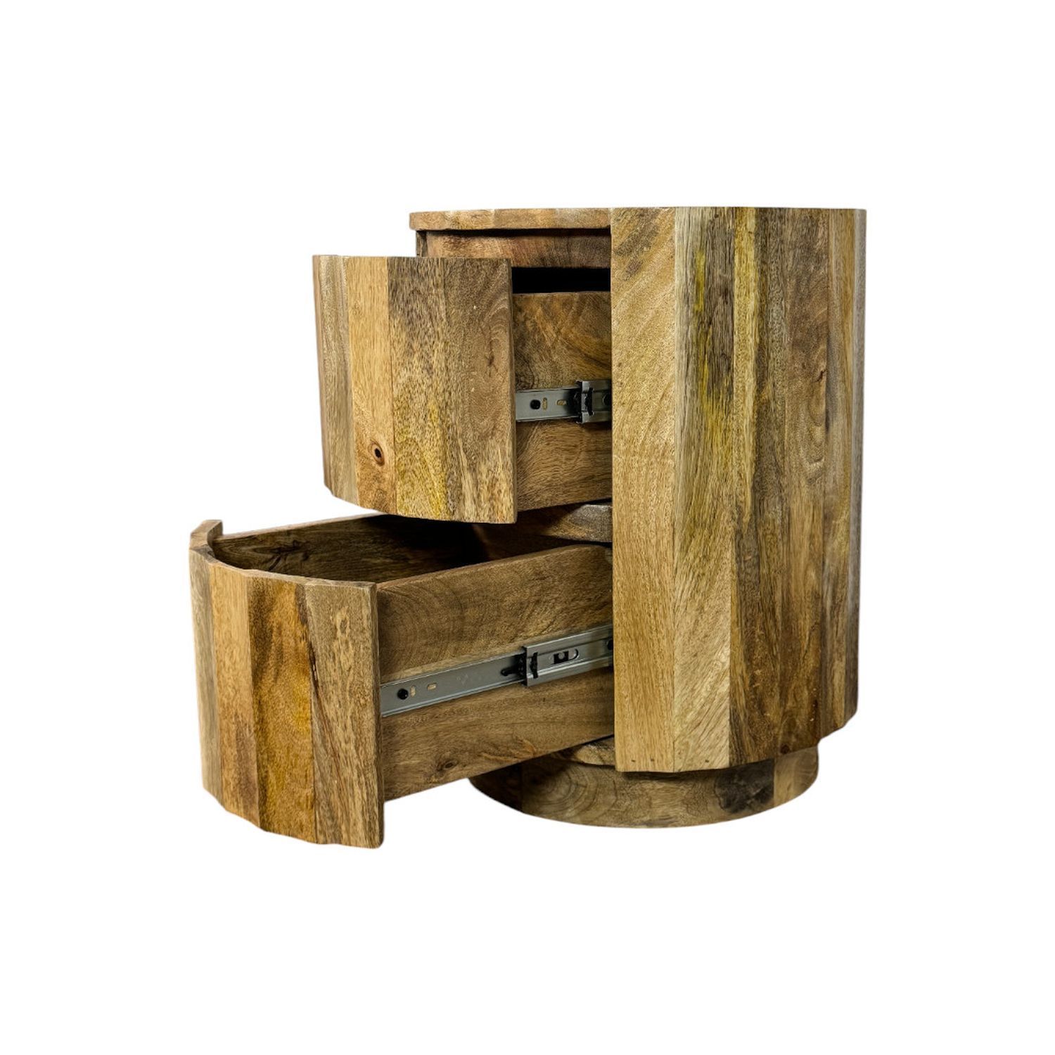 Harrison Vertical Groove Scallop Accent Table with Drawers