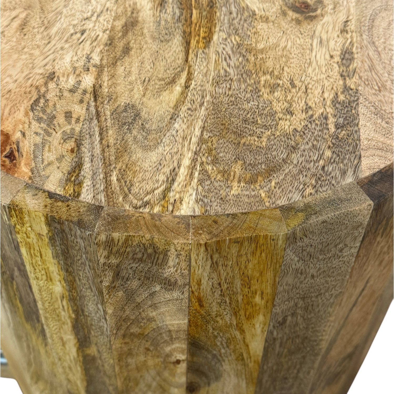 Harrison Vertical Groove Scallop Accent Table with Drawers