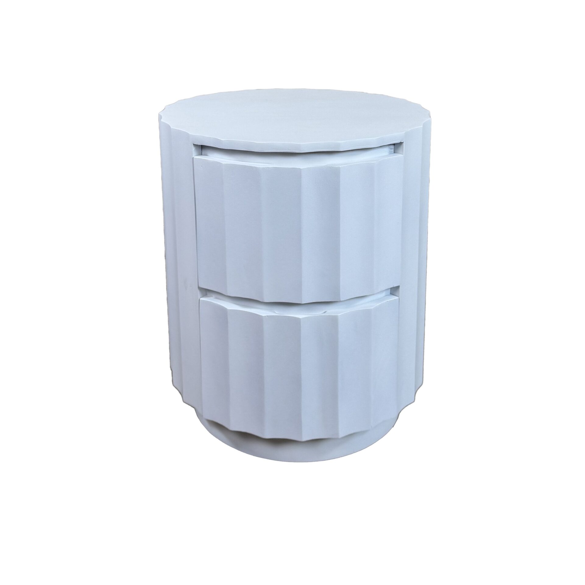 Harrison Vertical Groove Scallop Accent Table with Drawers