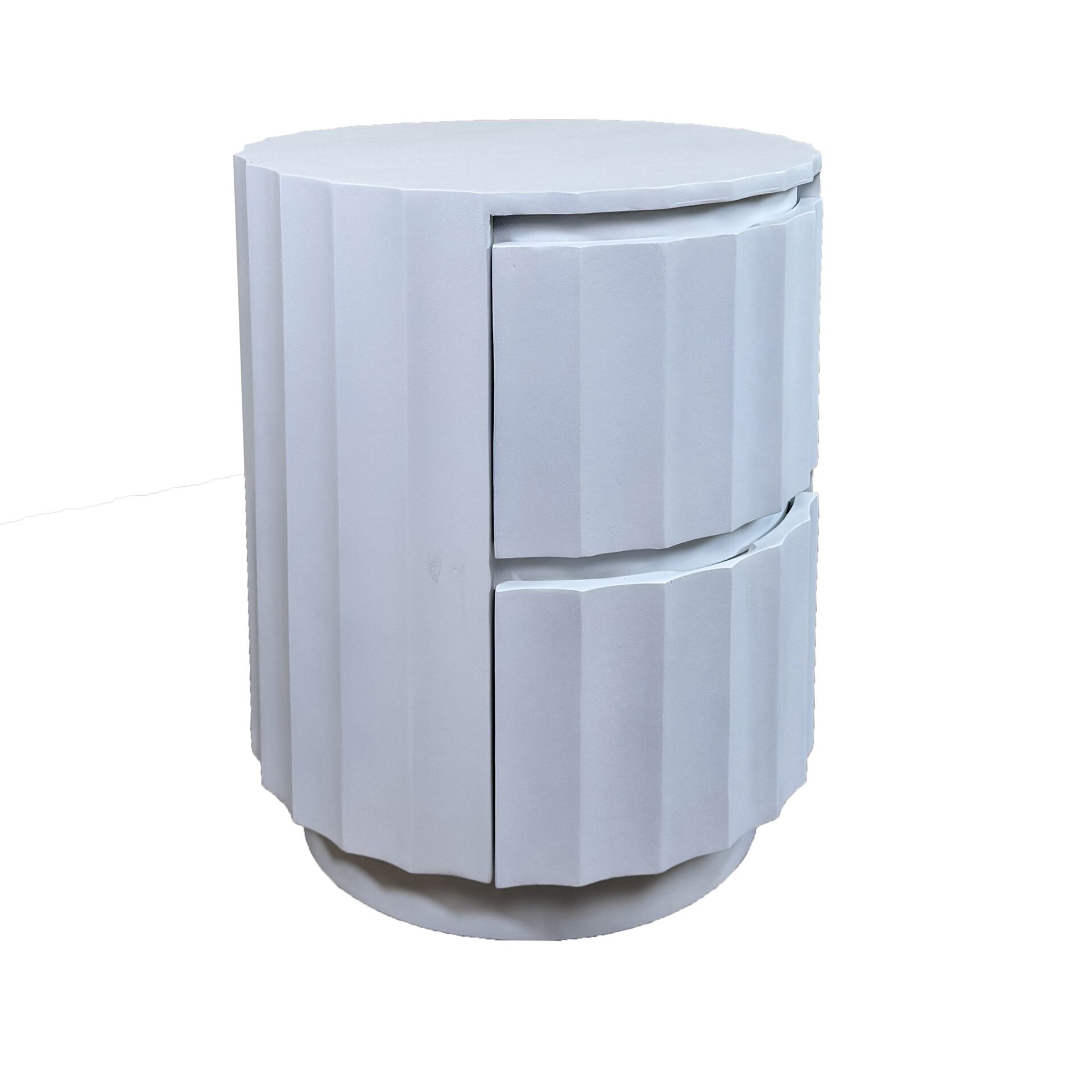 Harrison Vertical Groove Scallop Accent Table with Drawers