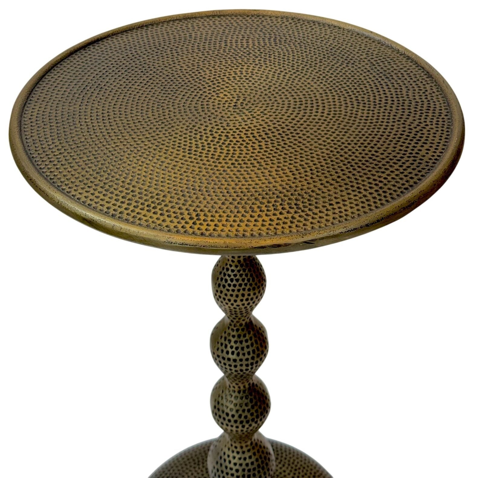 Hammered Dimple Round Metal Side Table