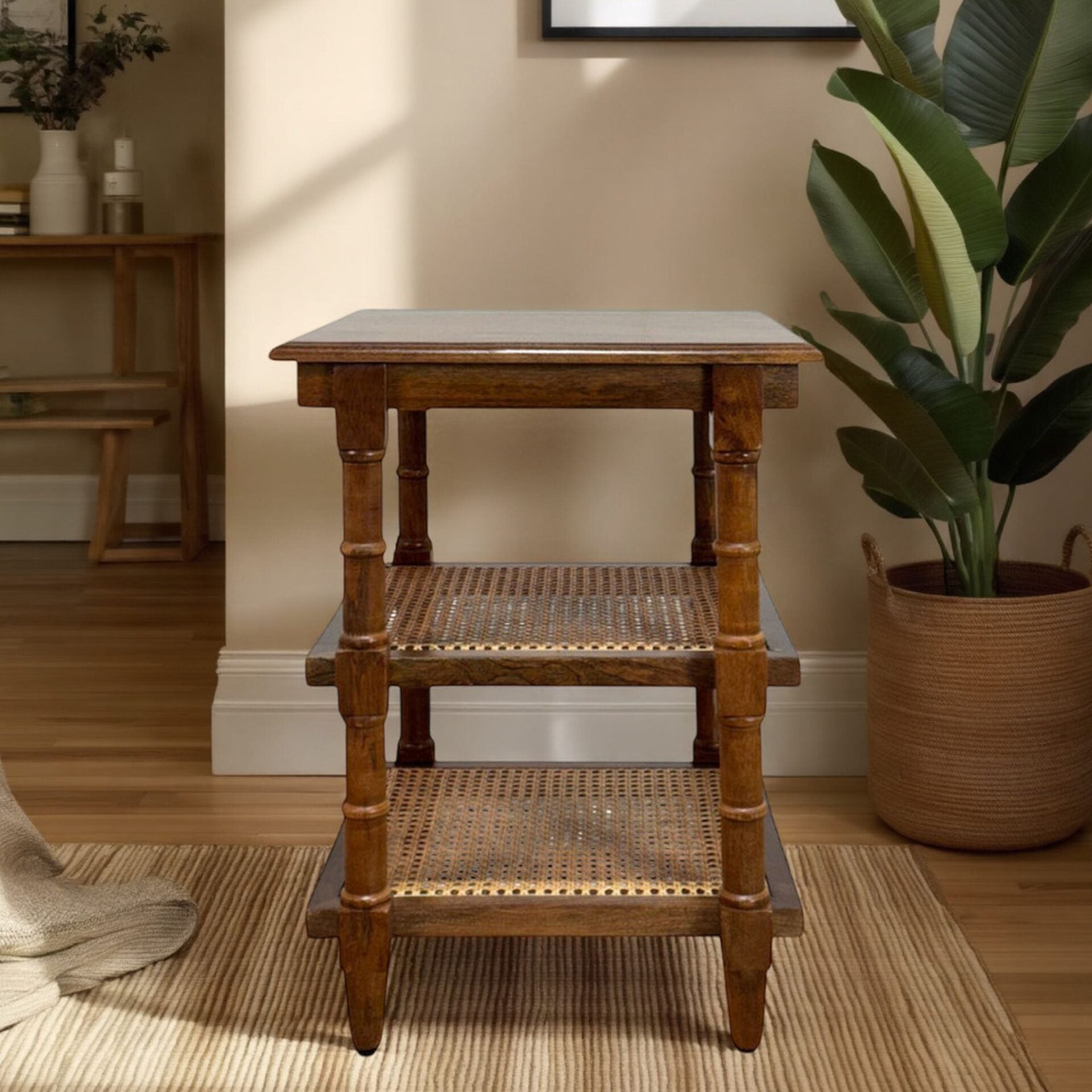 Chesterfield Mango Wood Side Table Chestnut