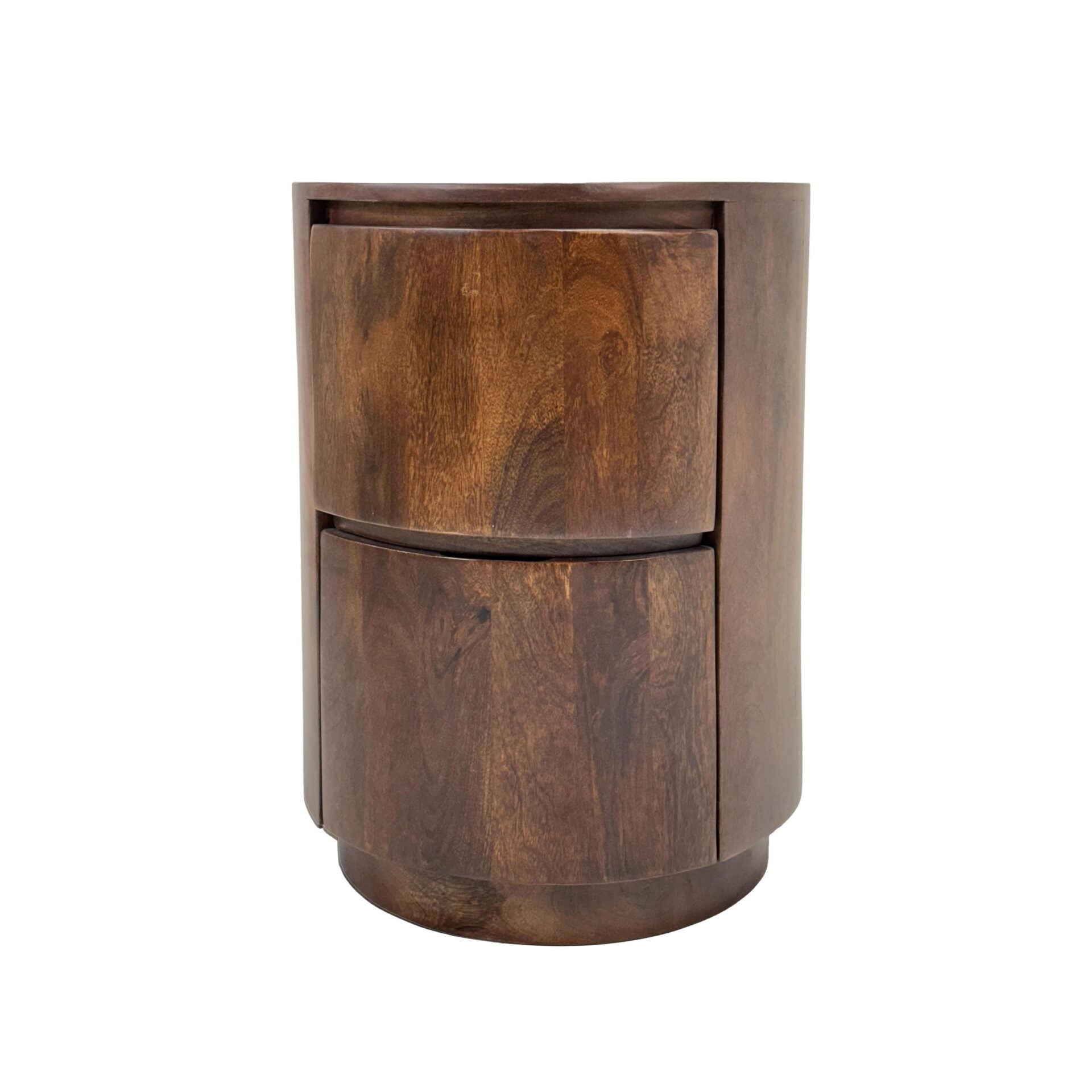 Kingston 2-Drawer Round Accent Table Natural