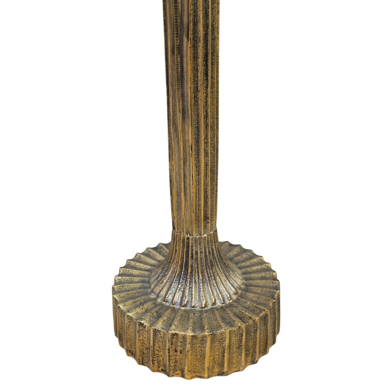 Luxe Round Accent Table in Antique Gold Aluminum
